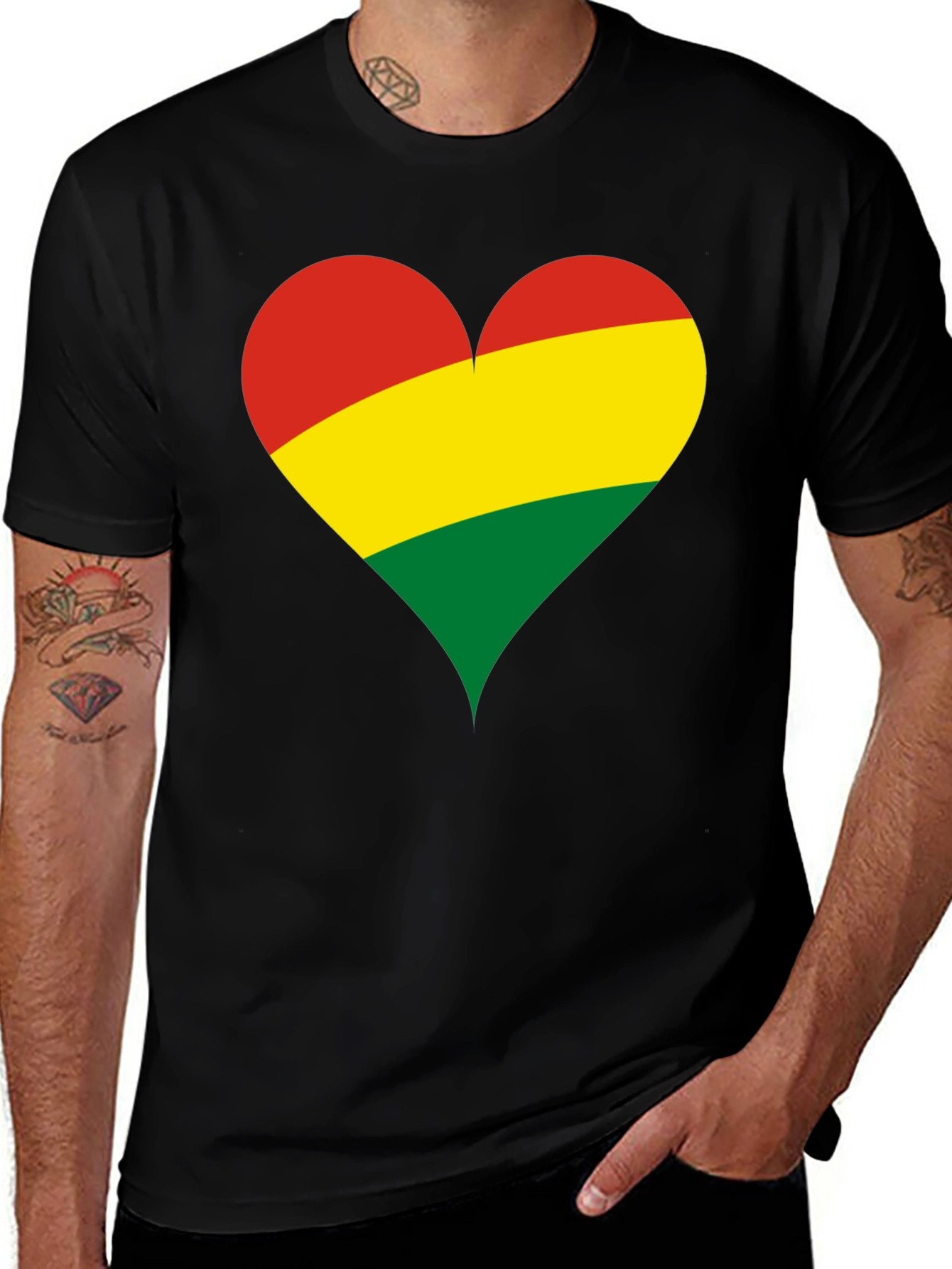 Bolivia Heart Flag Graphic T-Shirt