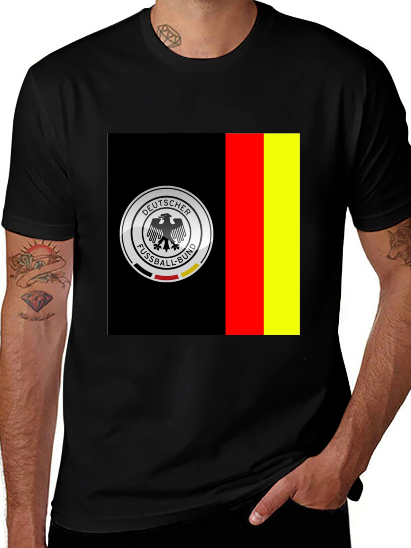 Germany Soccer Team Graphic Tee - Black Cotton Shirt