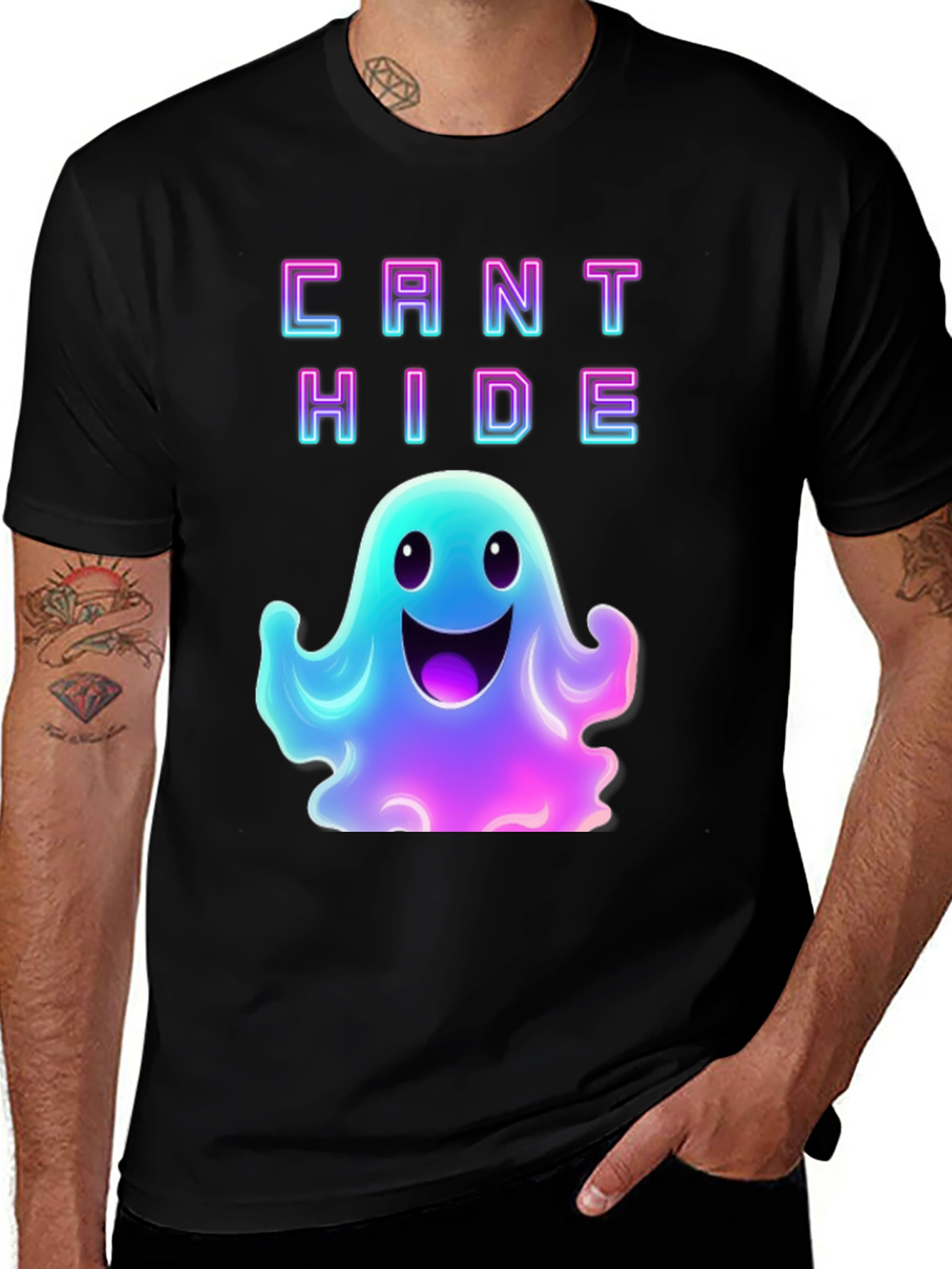 Variant 15 of Can't Hide Neon Ghost Graphic Tee
