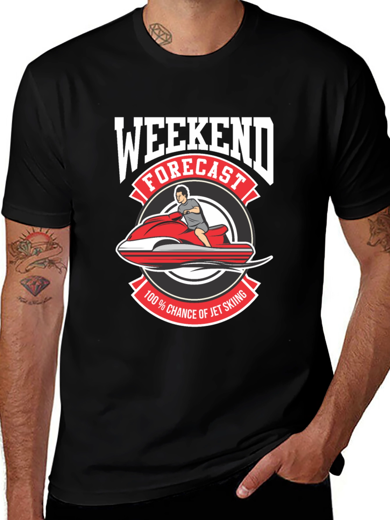 Variant 20 of Weekend Jet Ski Forecast Graphic Tee