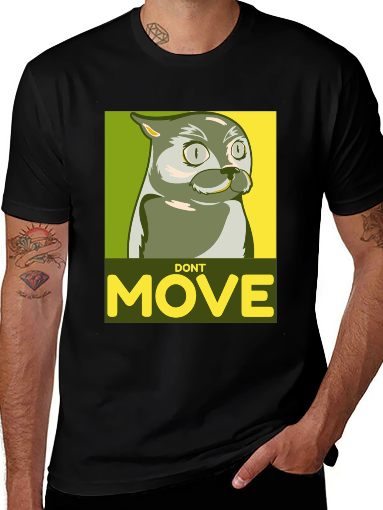 Variant 17 of Don't Move Cat Graphic Tee - Funny Novelty Shirt