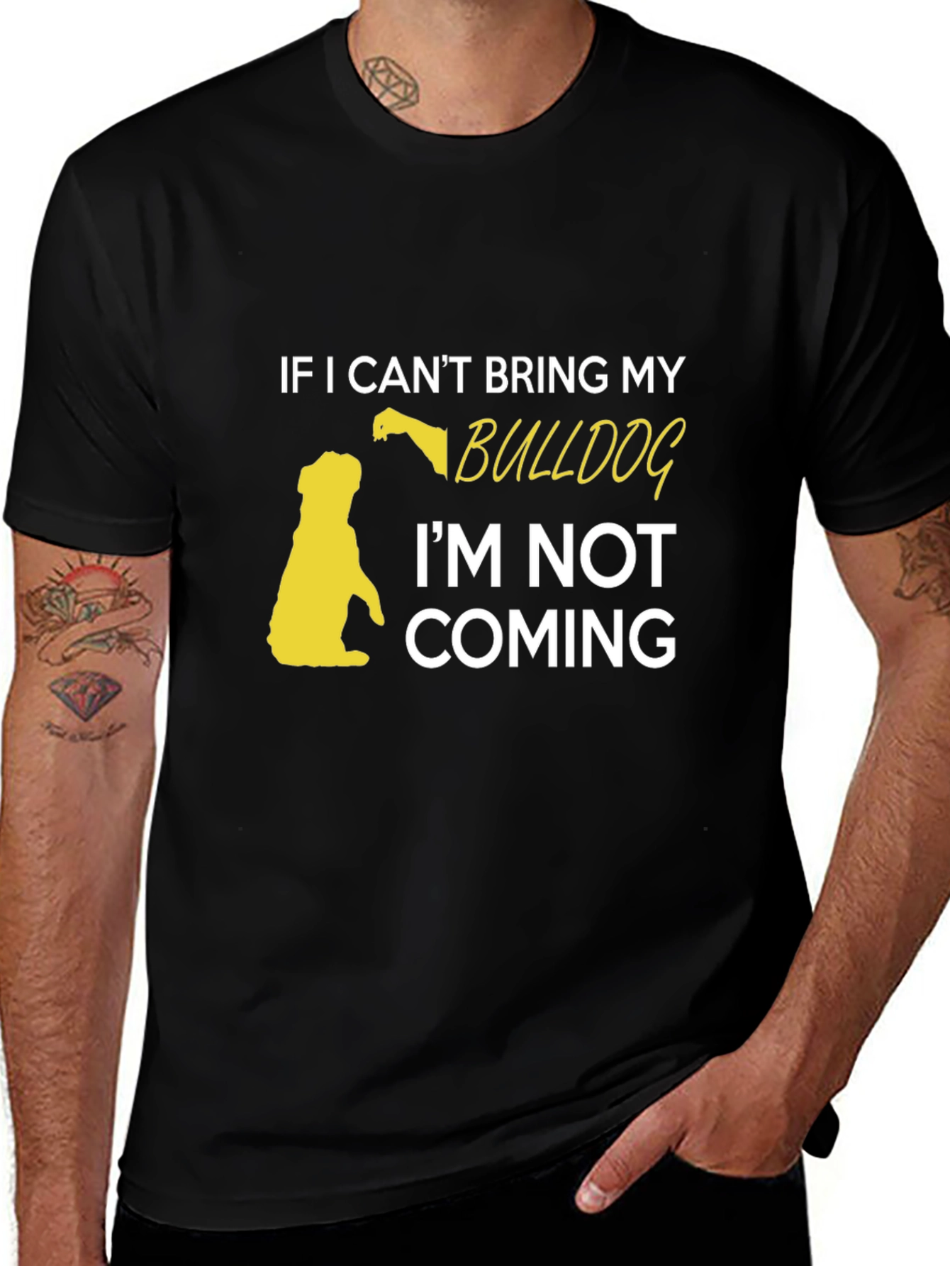 Variant 11 of Bulldog Lover T-Shirt - If I Can't Bring My Bulldog Tee