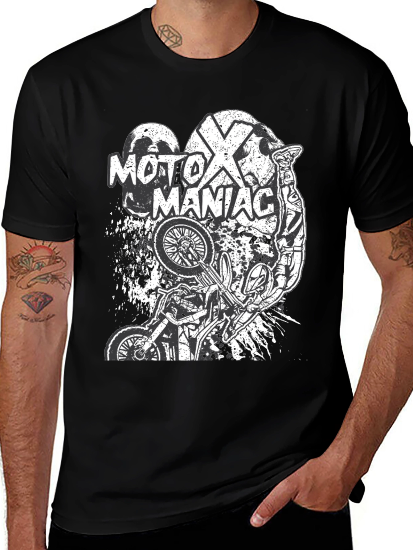 Variant 20 of MotoX Maniac Graphic Tee - Black