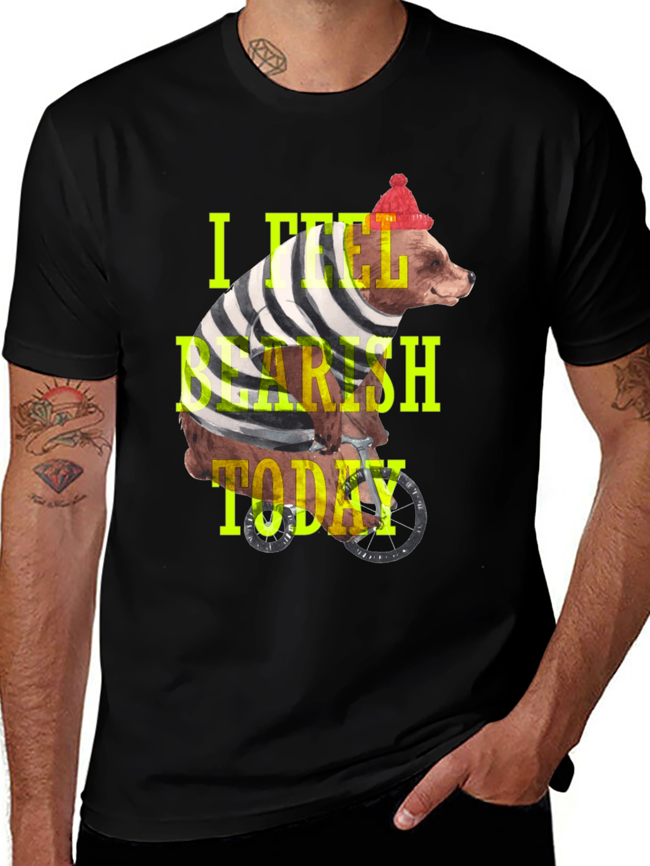 Variant 4 of Bearish Today Graphic Tee - Black Cotton T-Shirt