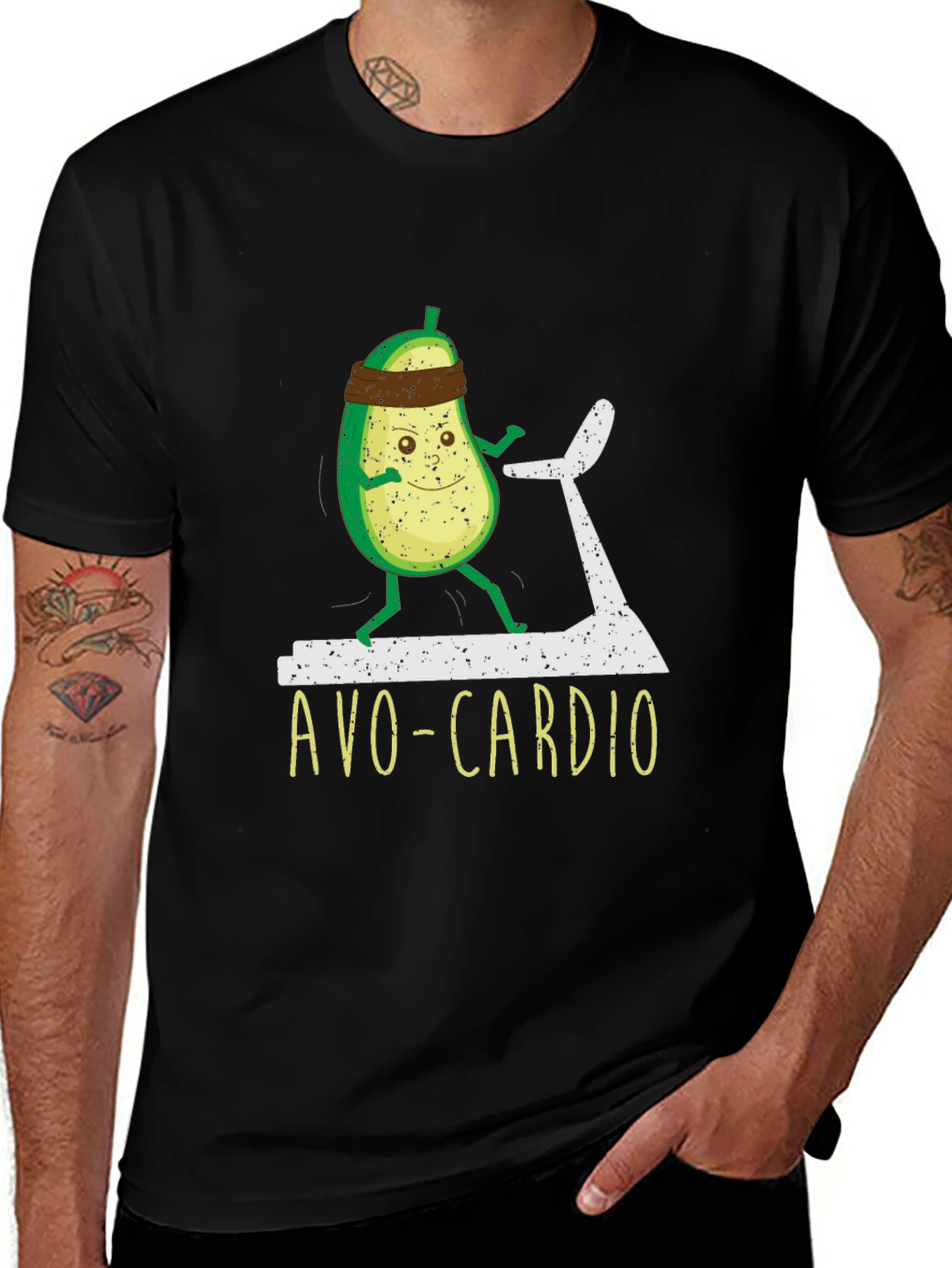 Variant 26 of Avo-Cardio Black T-Shirt - Funny Workout Tee