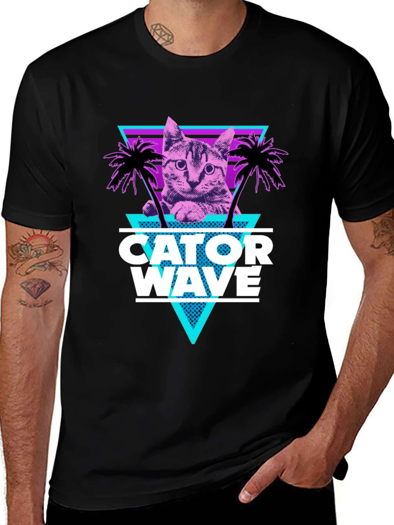 Variant 2 of Cator Wave Graphic T-Shirt - Cat Lover Apparel