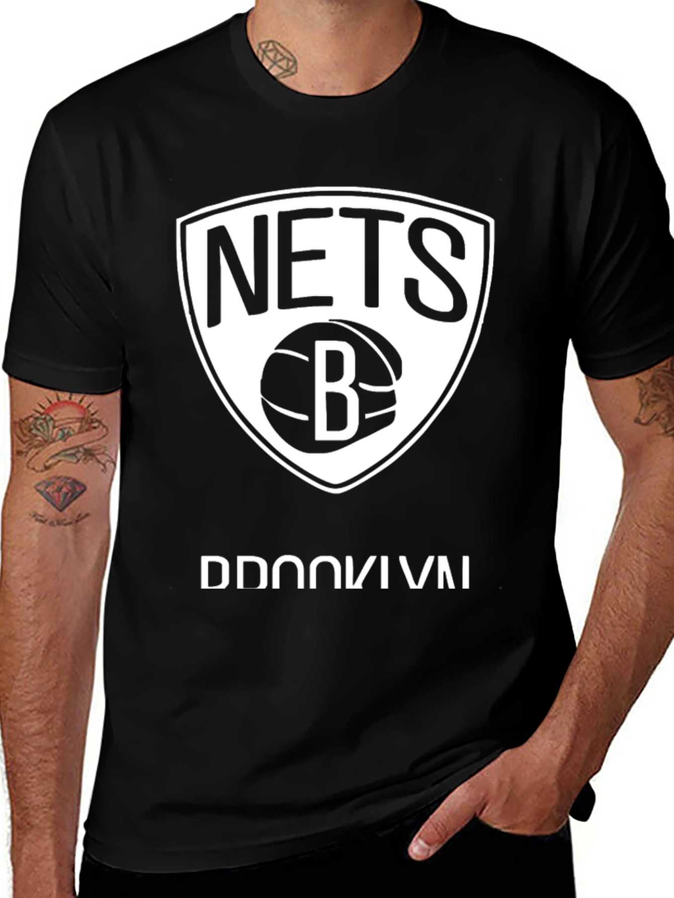 Brooklyn Nets Black Graphic T-Shirt
