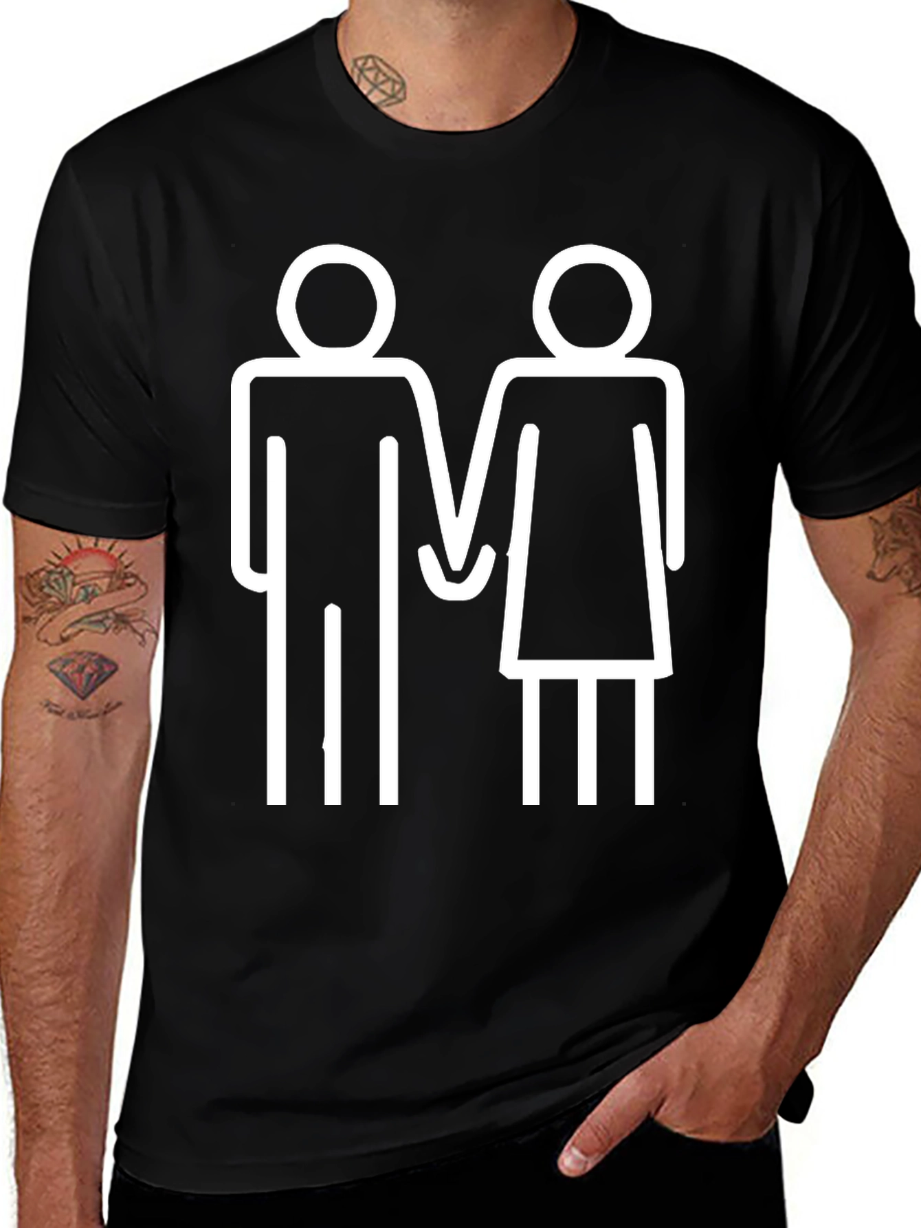 Variant 8 of Couple Symbol Black T-Shirt