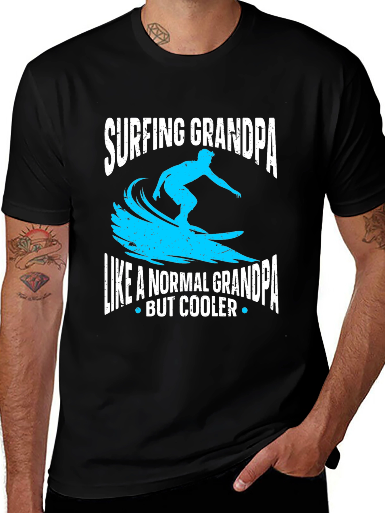 Variant 19 of Surfing Grandpa T-Shirt - Cool Grandpa Tee