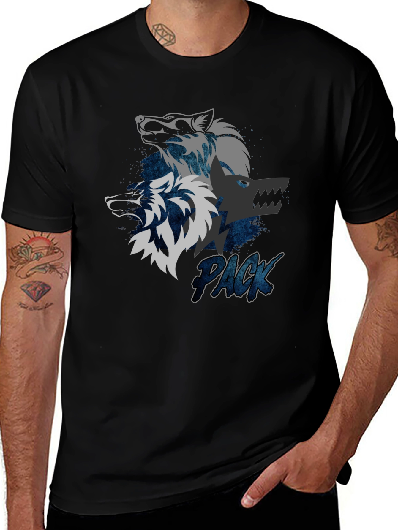 Variant 2 of Wolf Pack Graphic Tee - Cool Design