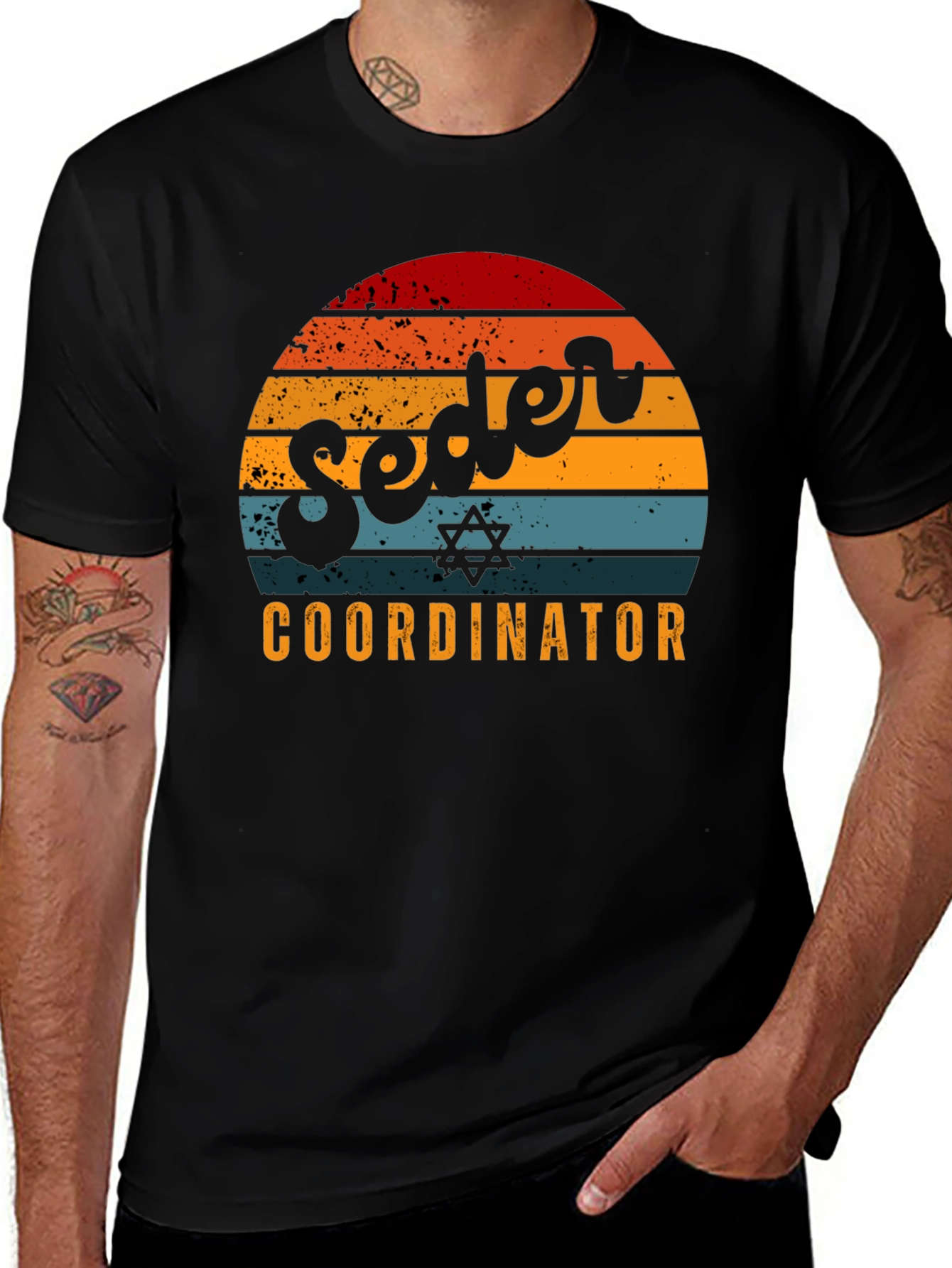 Sefer Coordinator Retro Sunset Jewish T-Shirt