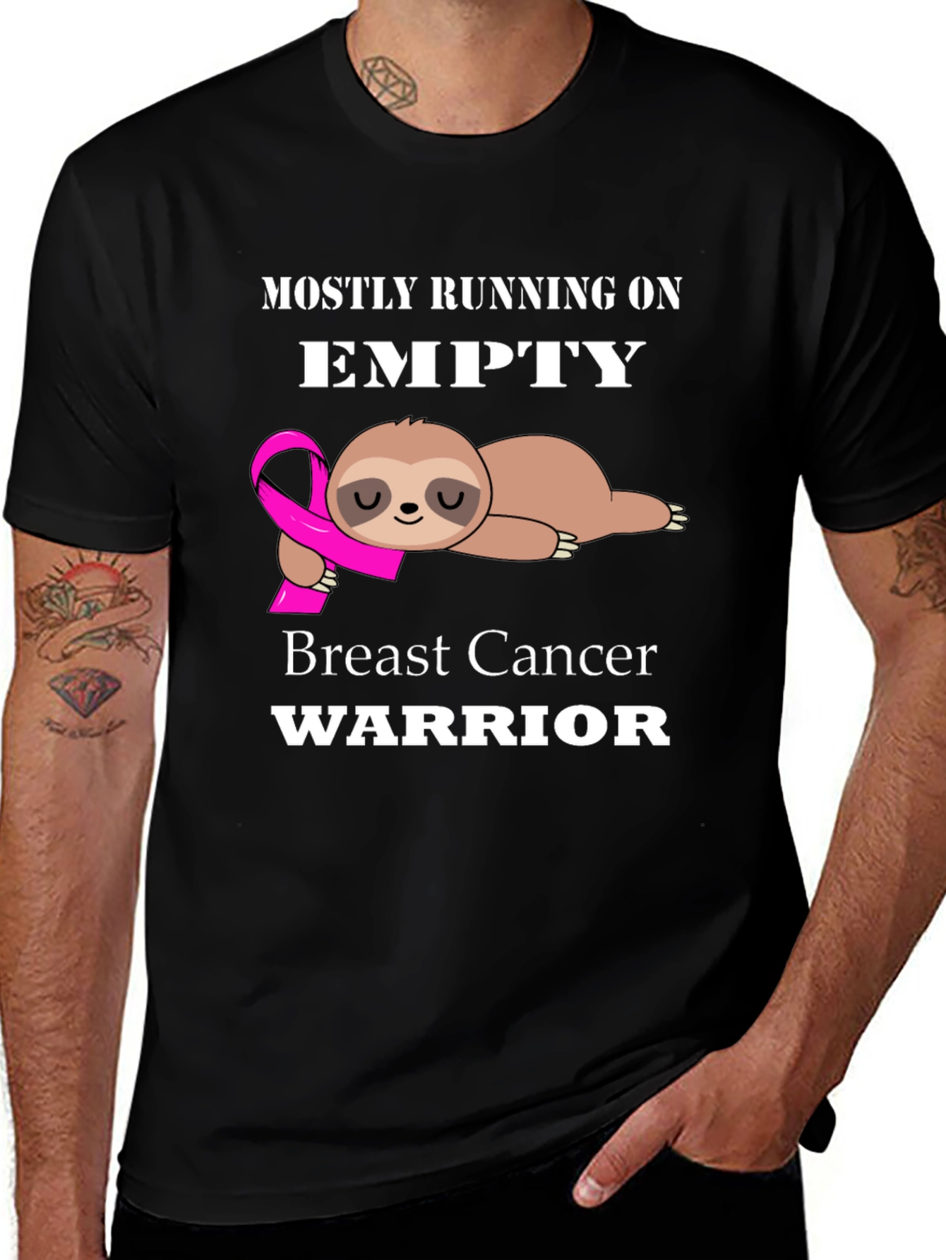 Variant 29 of Breast Cancer Awareness Sloth Graphic T-Shirt