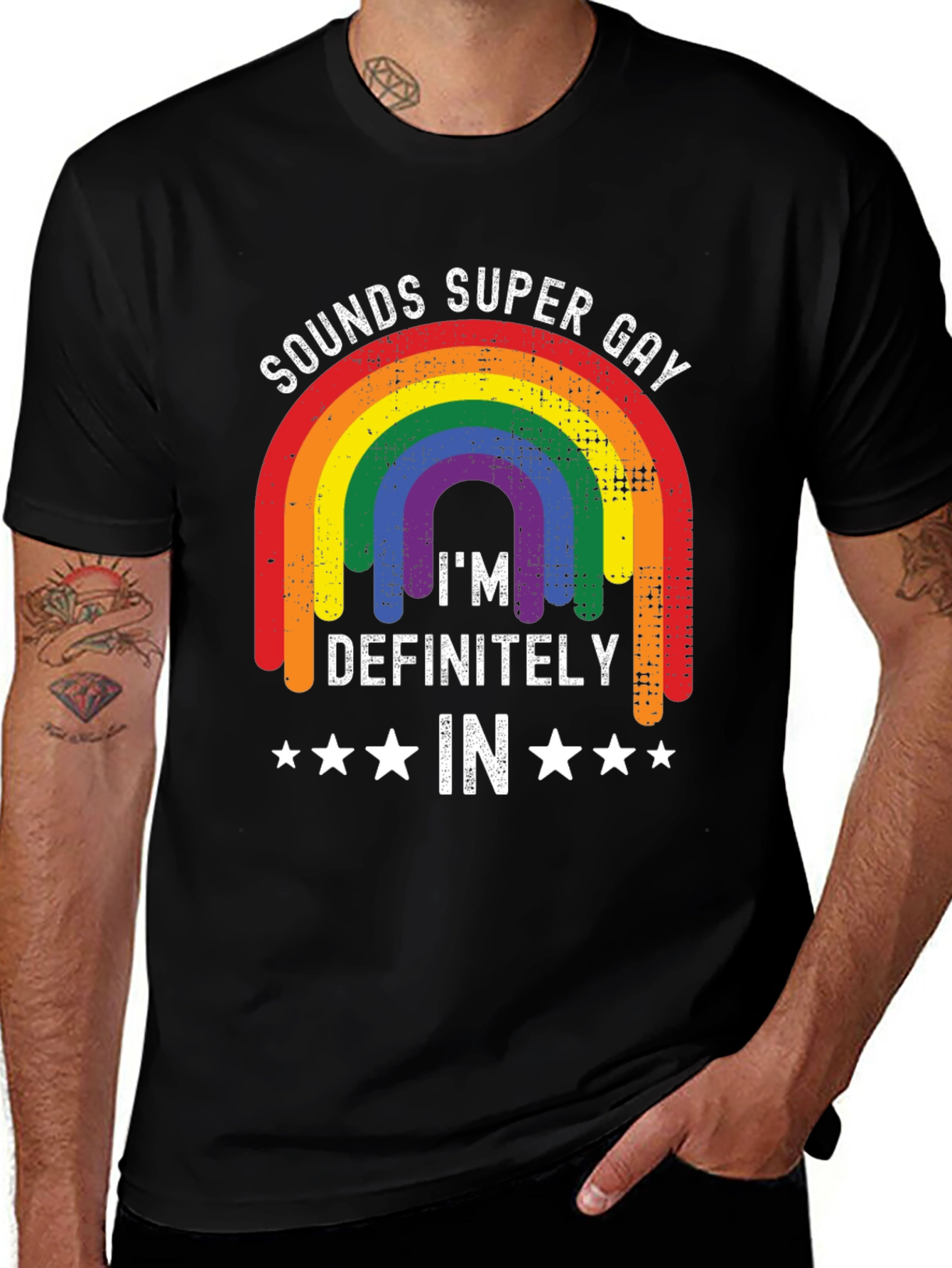 Variant 27 of Sounds Super Gay T-Shirt - Rainbow Pride Tee