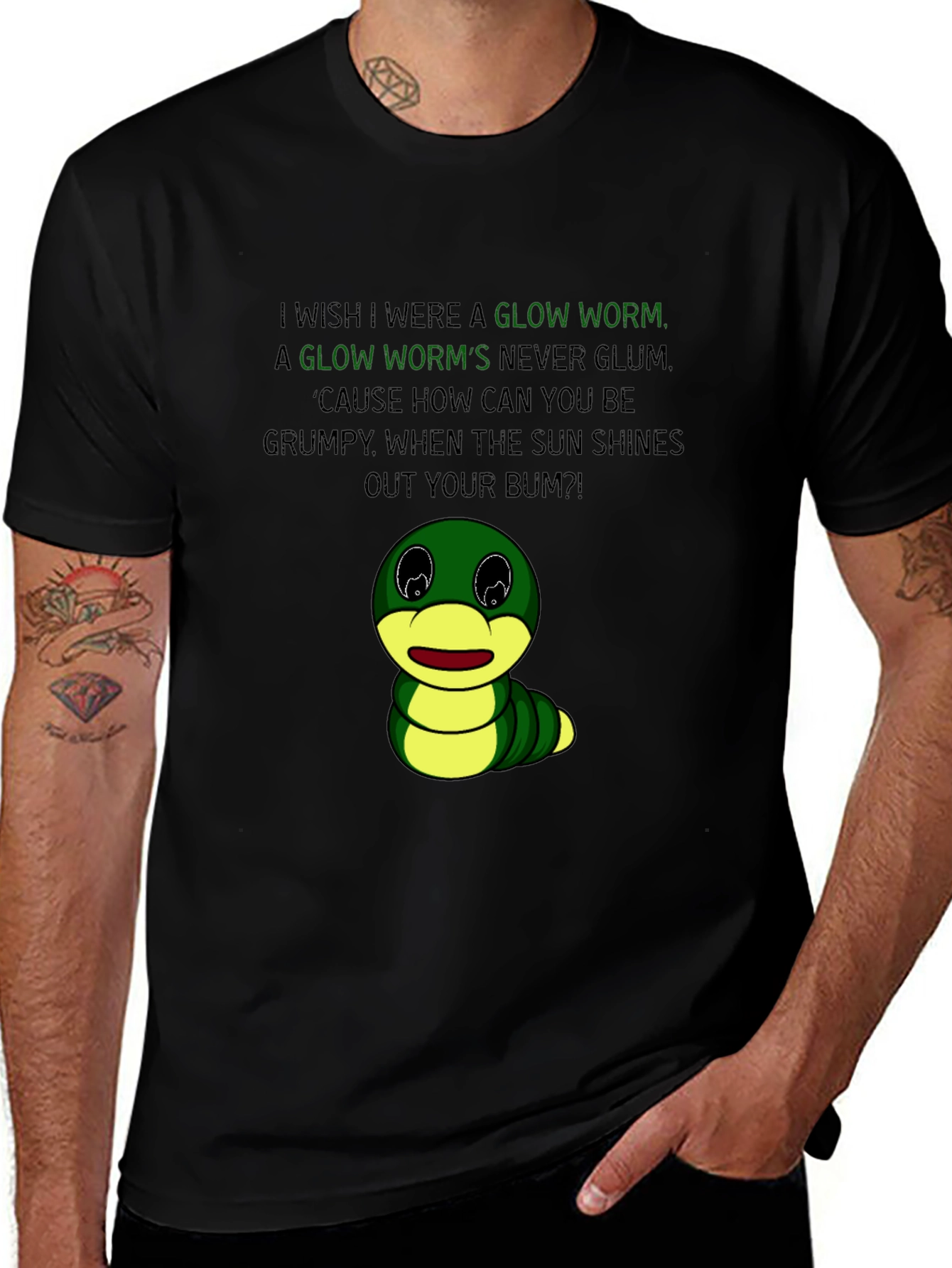 Variant 14 of Glow Worm Graphic Tee - Shine Your Bum!