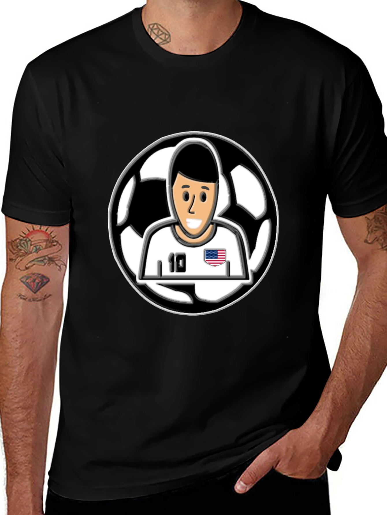 Variant 24 of Soccer Star Graphic T-Shirt - Black
