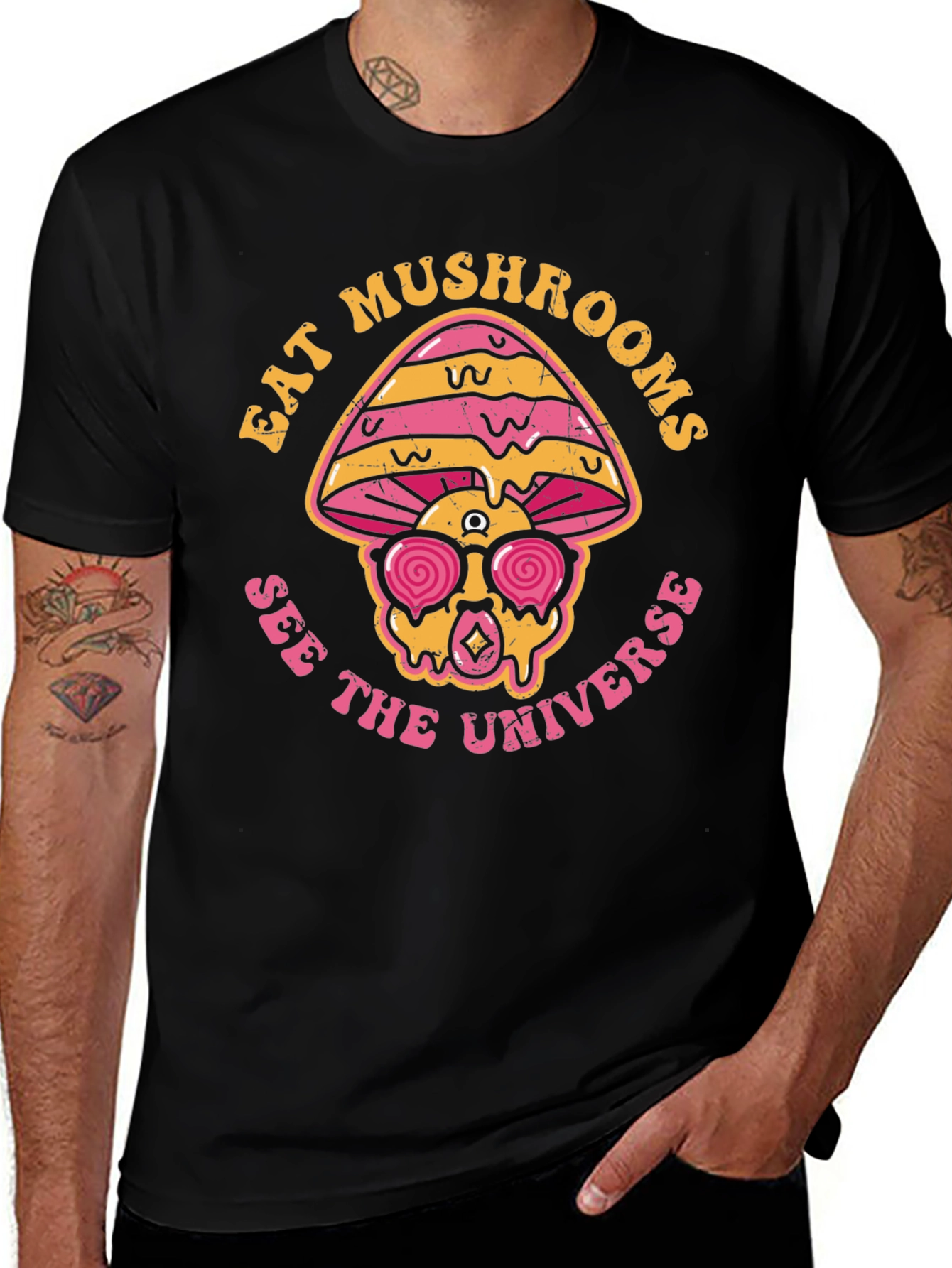Variant 28 of Eat Mushrooms Tee - Trippy Third Eye Unisex T-Shirt