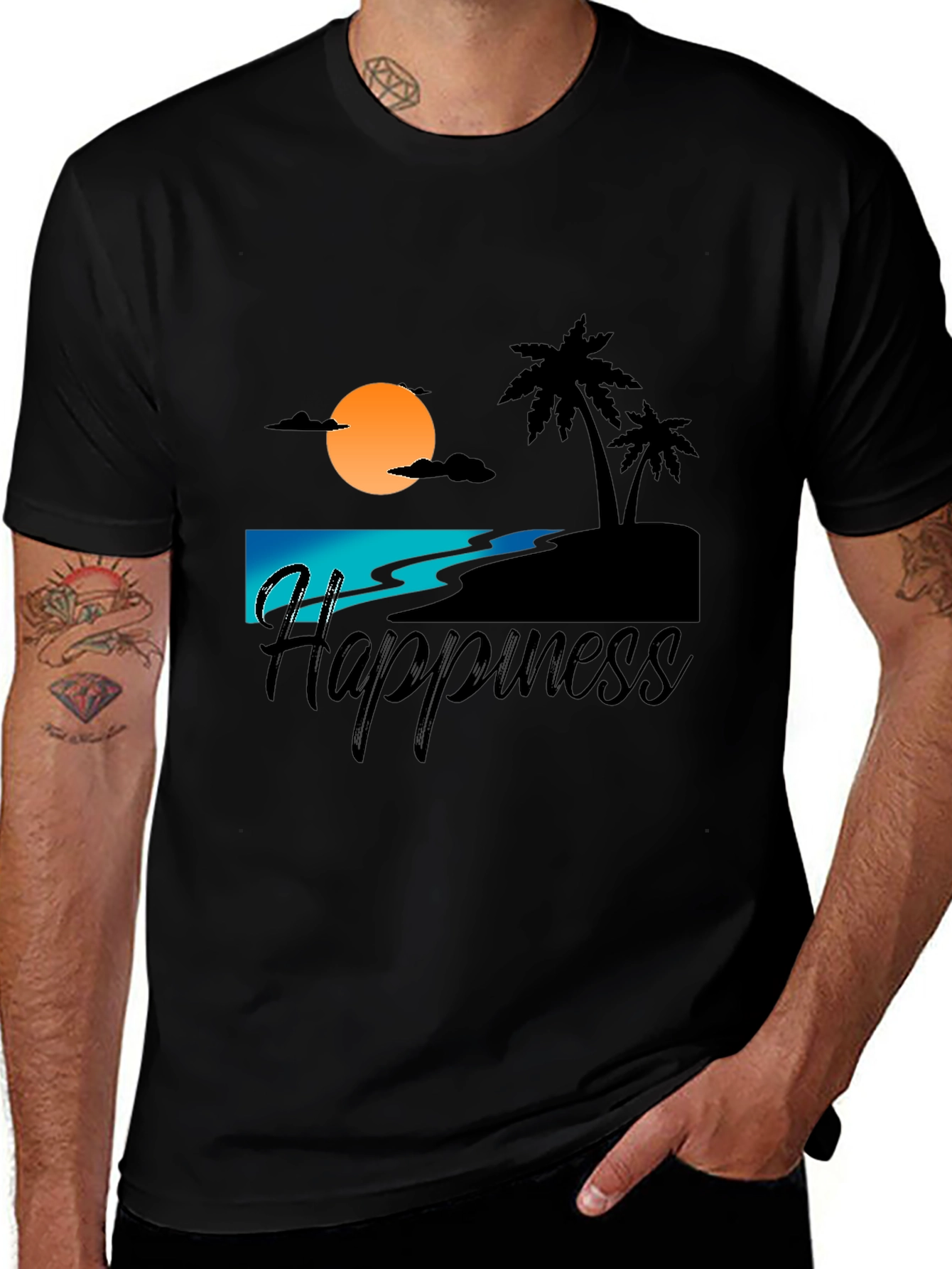 Variant 11 of Sunset Beach Happiness Graphic Tee