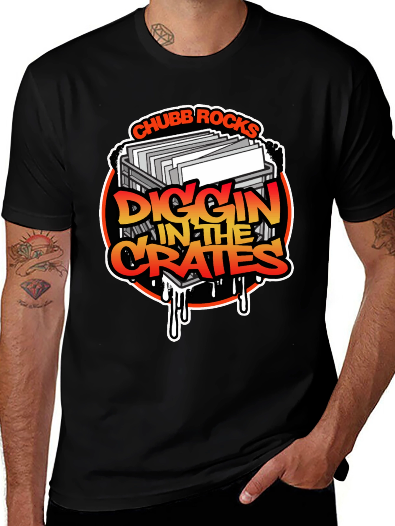 Variant 4 of Chubb Rocks Diggin' In The Crates Black T-Shirt