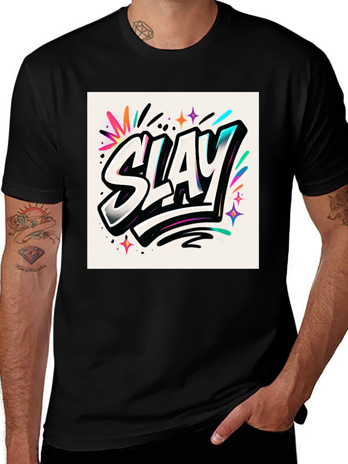 Variant 14 of Slay Graphic Print Black Tee