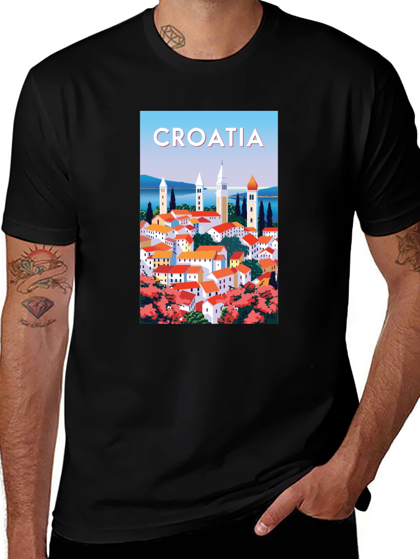 Croatia Travel Poster Graphic T-Shirt
