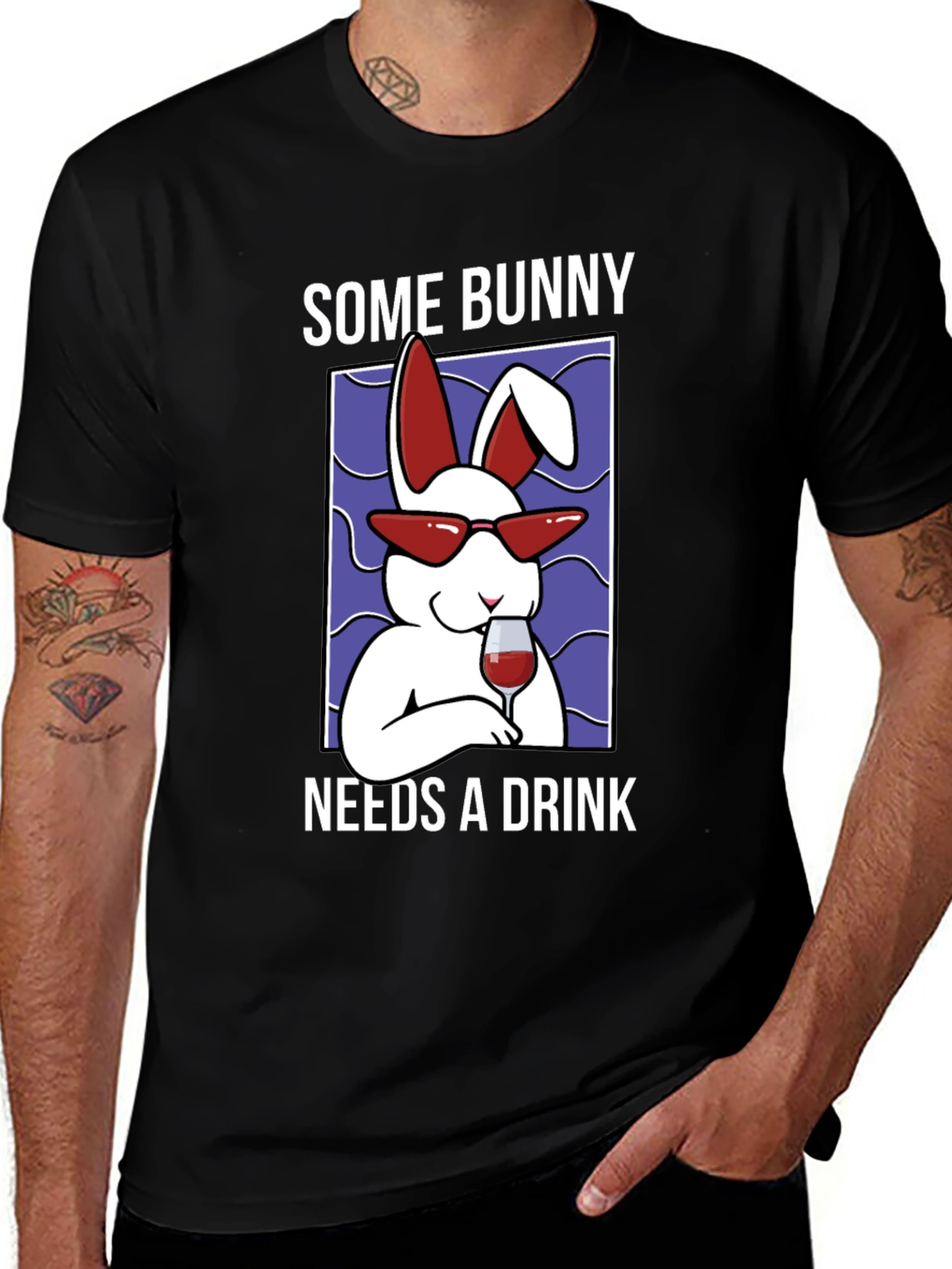 Variant 25 of Some Bunny Needs a Drink Graphic T-Shirt