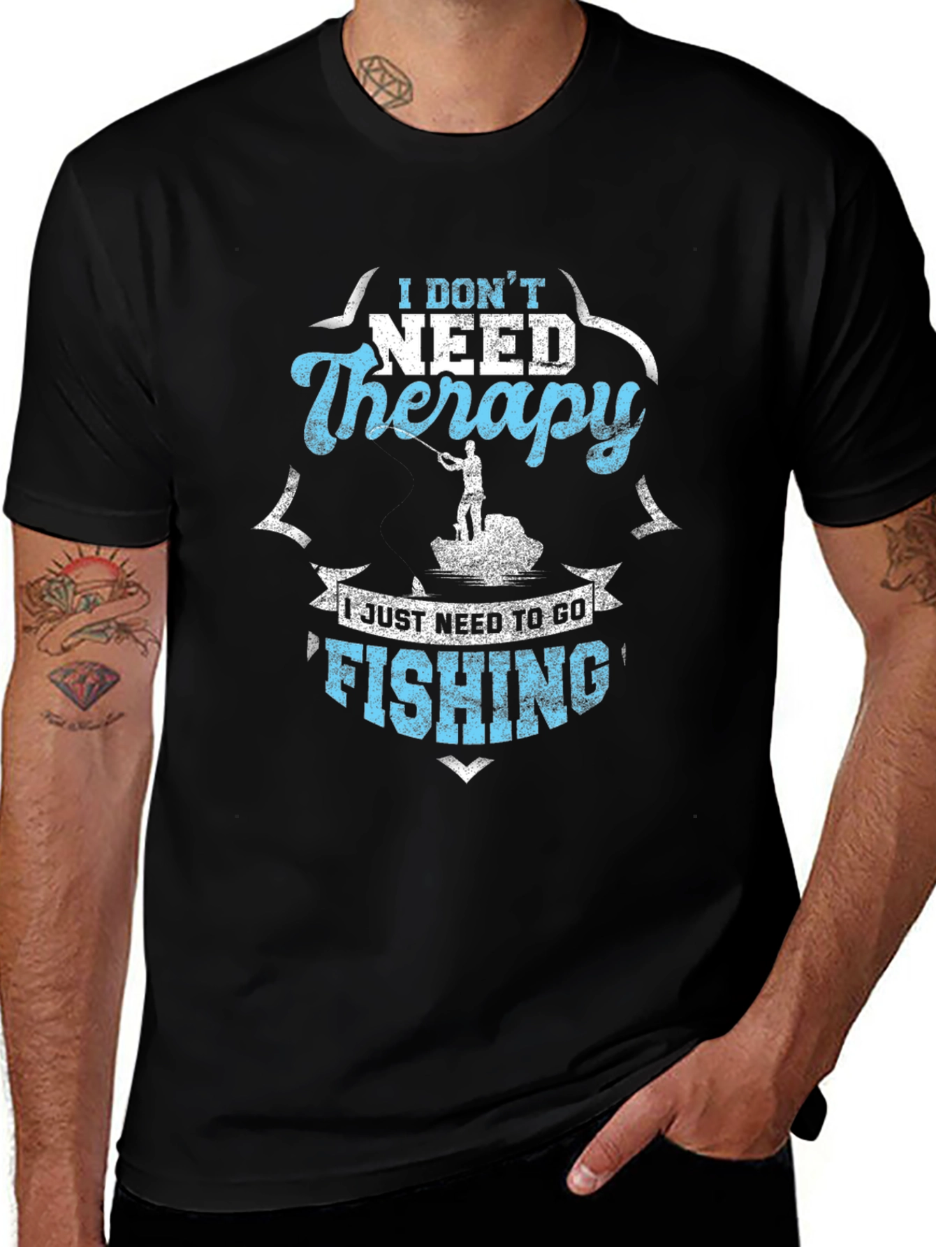 Variant 10 of I Don't Need Therapy Fishing Graphic T-Shirt