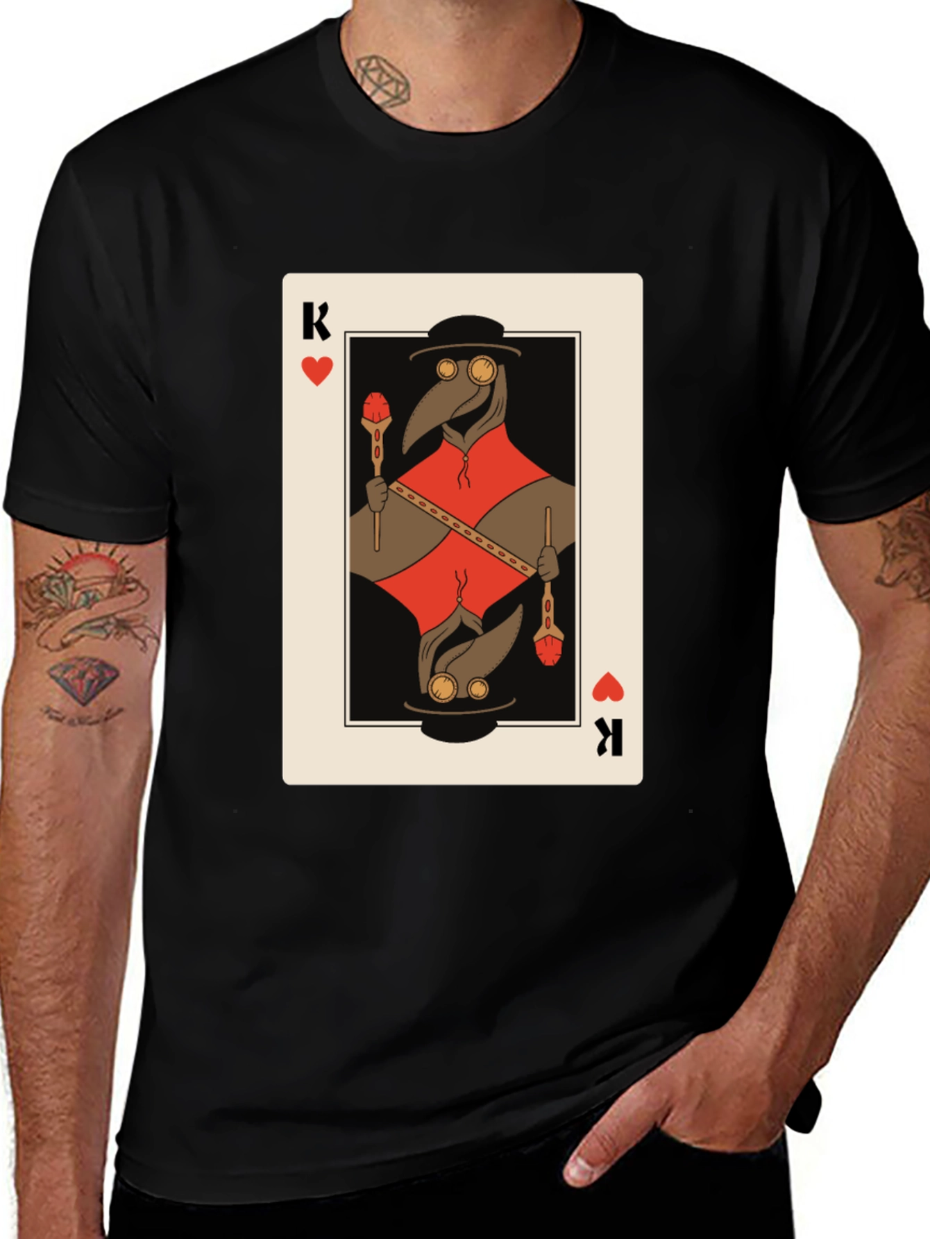 Variant 25 of Plague Doctor King of Hearts Graphic T-Shirt