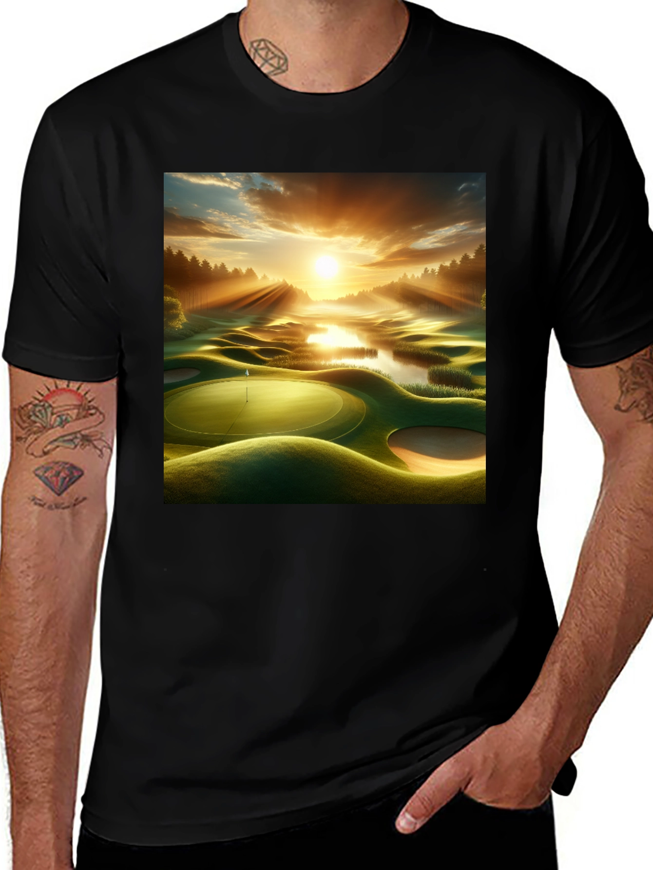 Black Scenic Golf Course T-Shirt main image