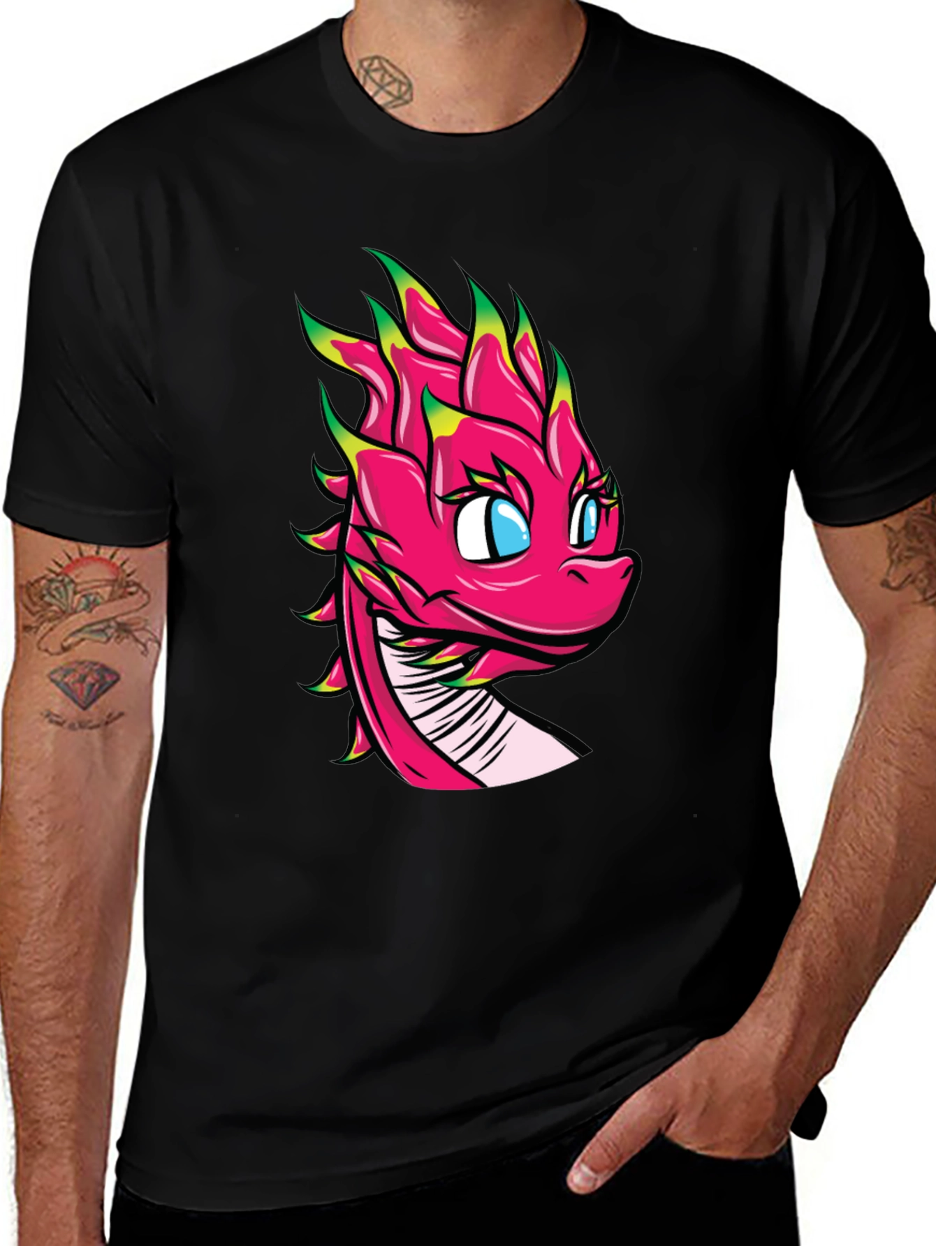 Variant 23 of Dragon Fruit Graphic Tee - Cute Cartoon Dragon Shirt