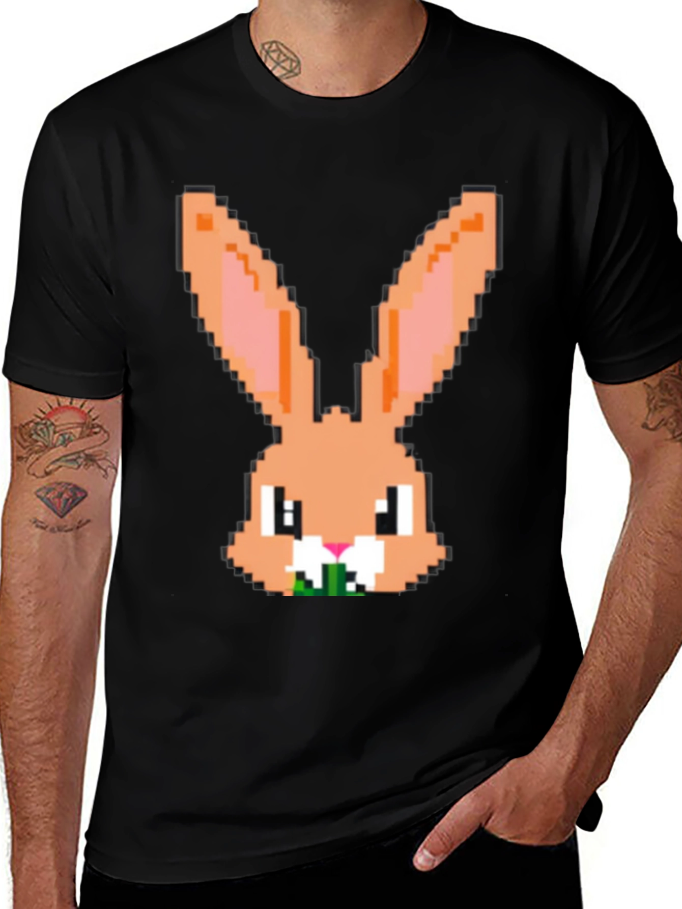 Variant 10 of Pixel Rabbit Graphic Tee - Cute Easter Bunny Shirt