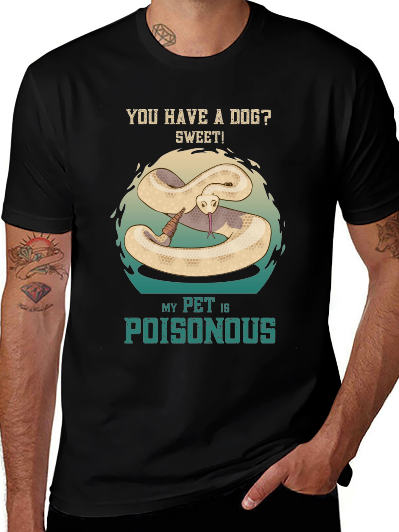 Variant 3 of Poisonous Pet Snake Graphic T-Shirt