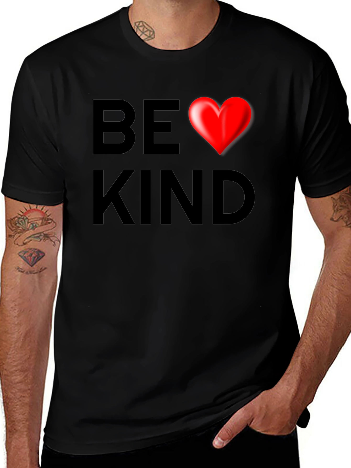 Variant 11 of Be Kind Heart Graphic Tee - Soft Cotton Blend