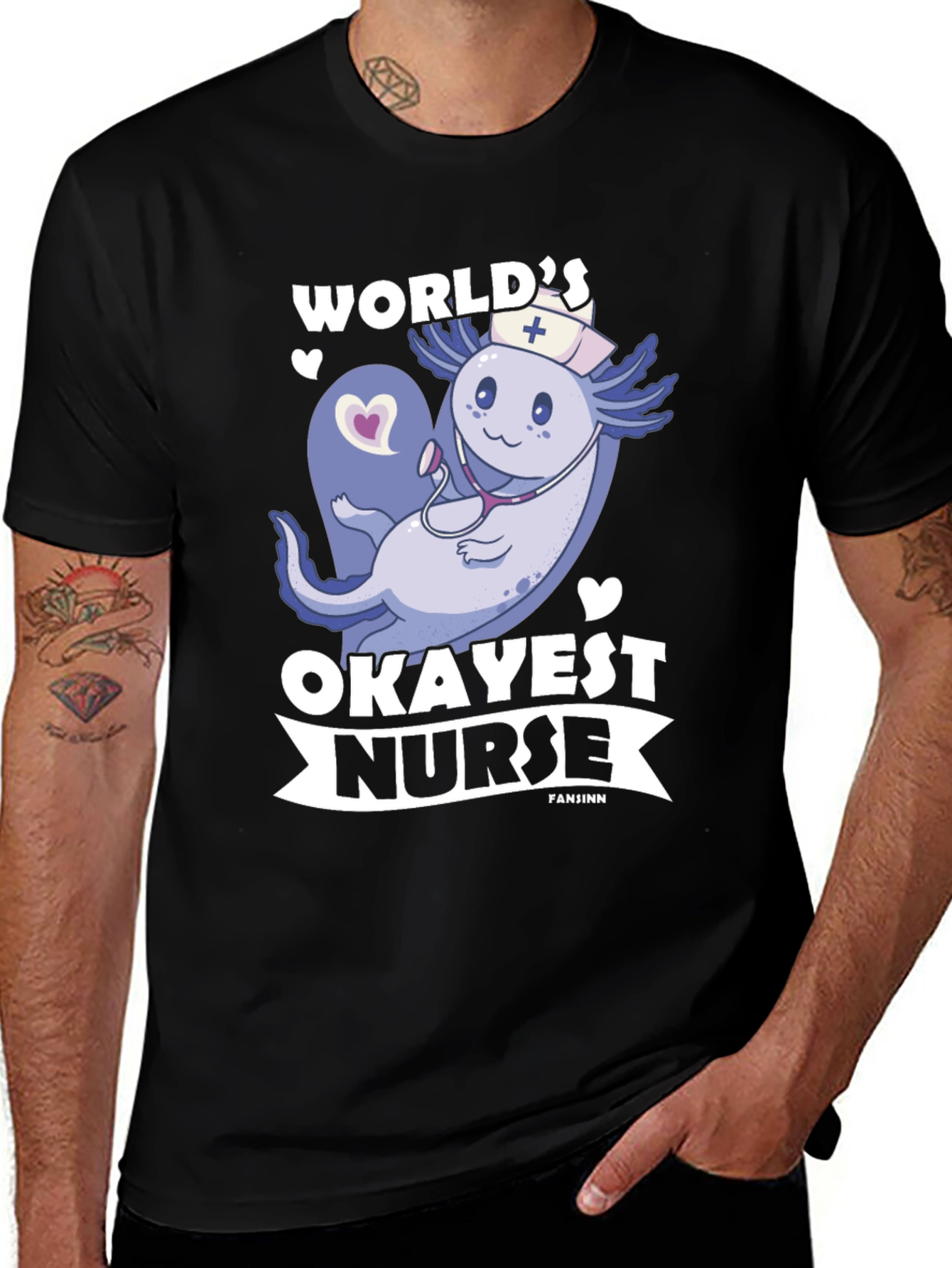 Variant 28 of World's Okayest Nurse Axolotl T-Shirt