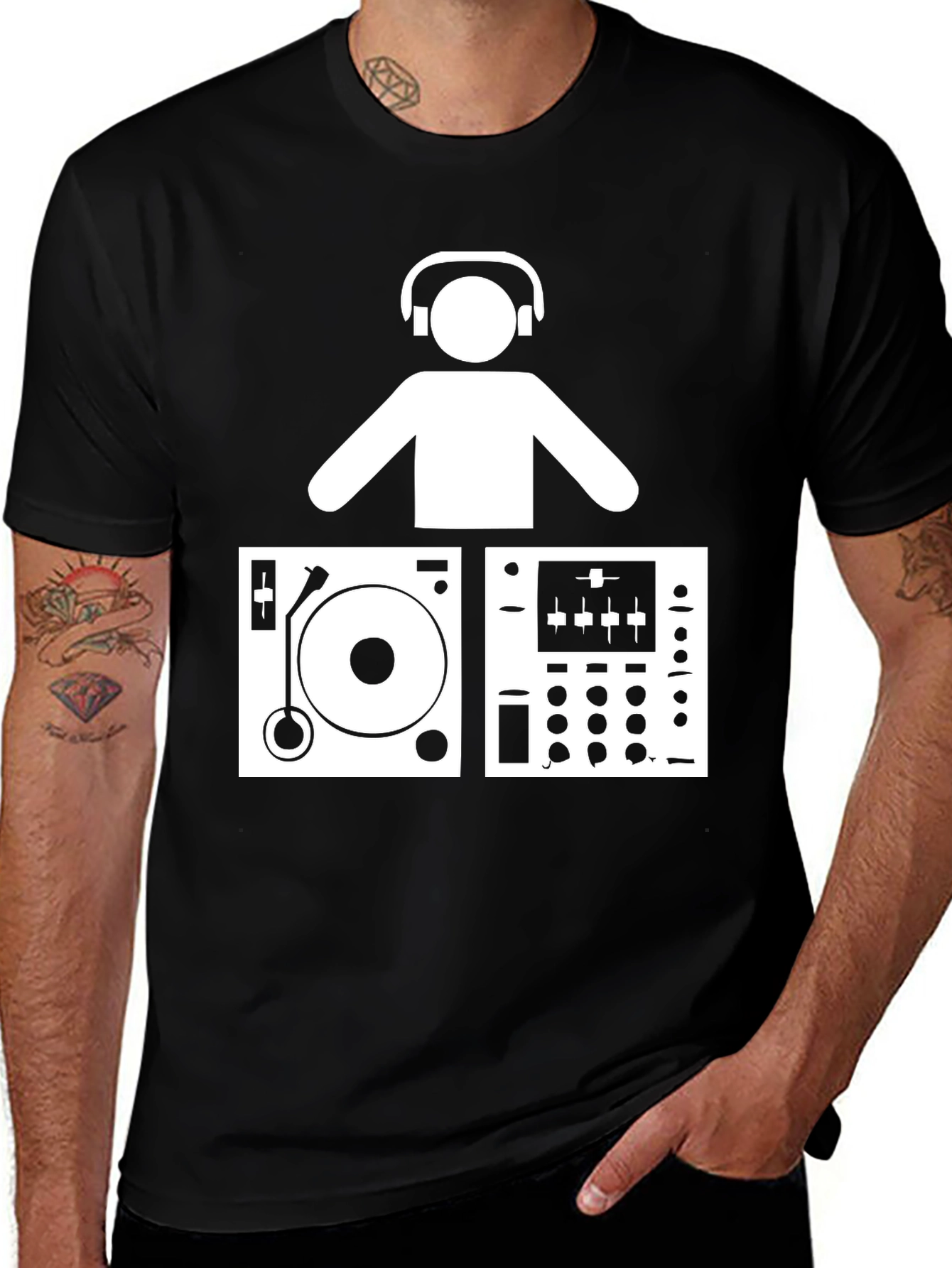 DJ Turntable Graphic T-Shirt - Music Lover Tee