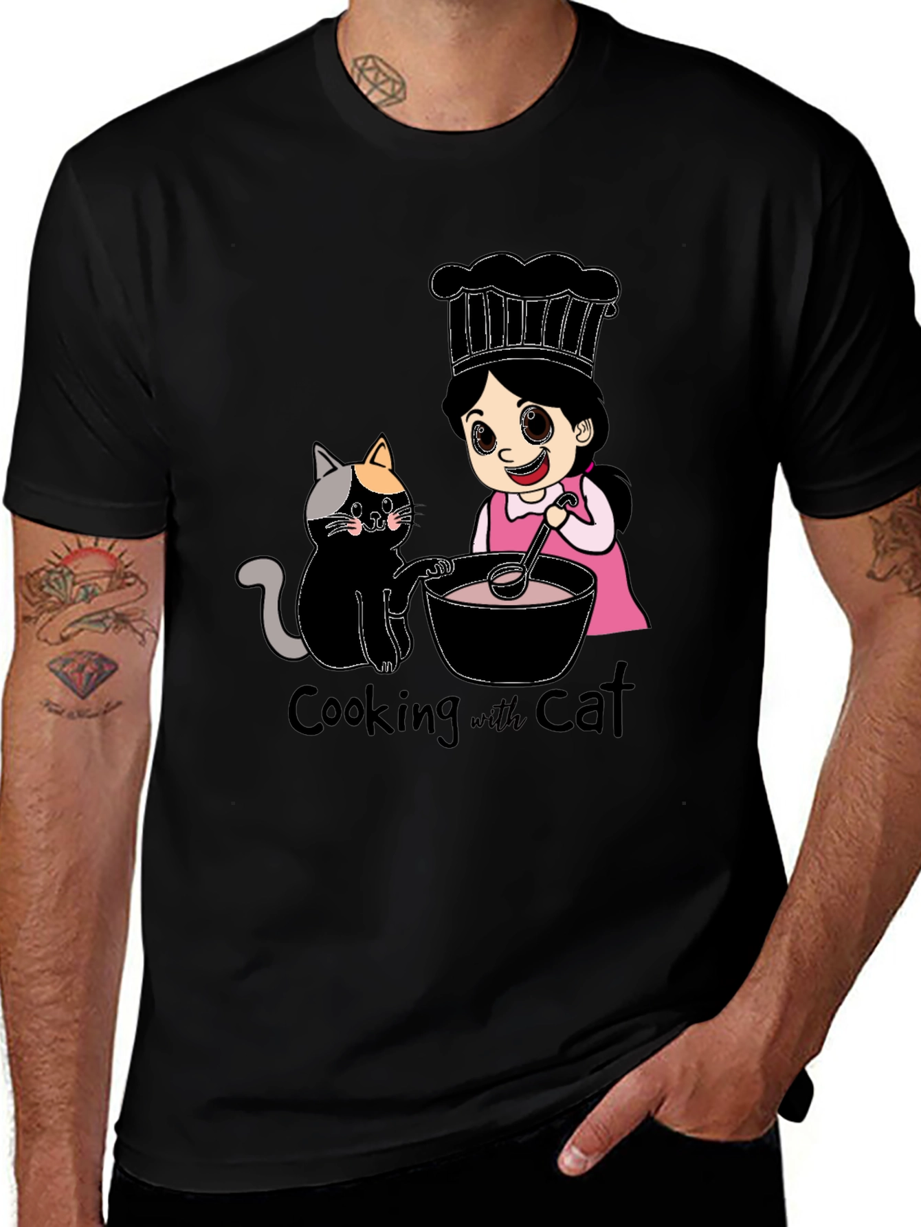 Variant 9 of Cooking with Cat Graphic T-Shirt