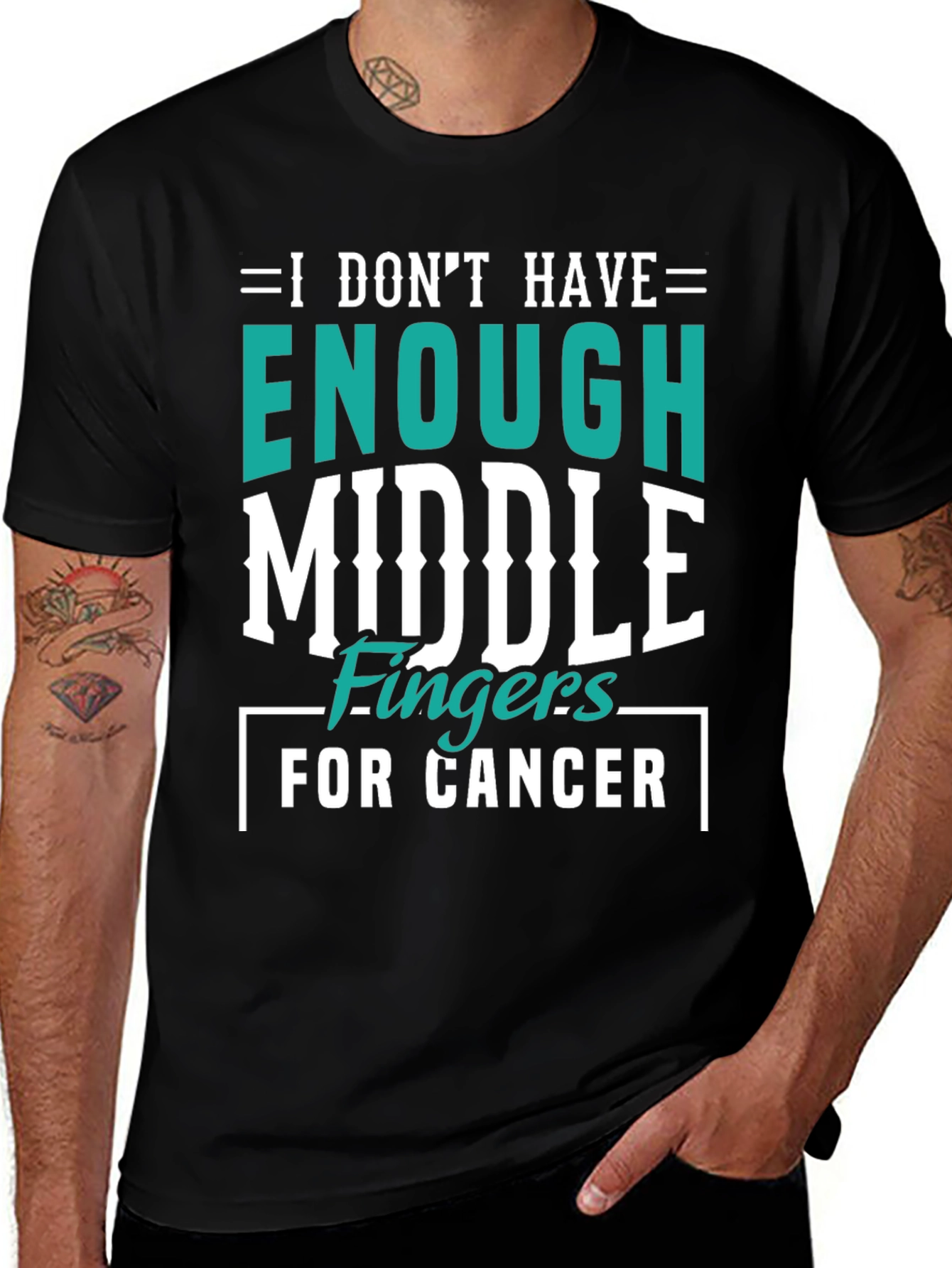 Variant 10 of I Don't Have Enough Middle Fingers for Cancer T-Shirt
