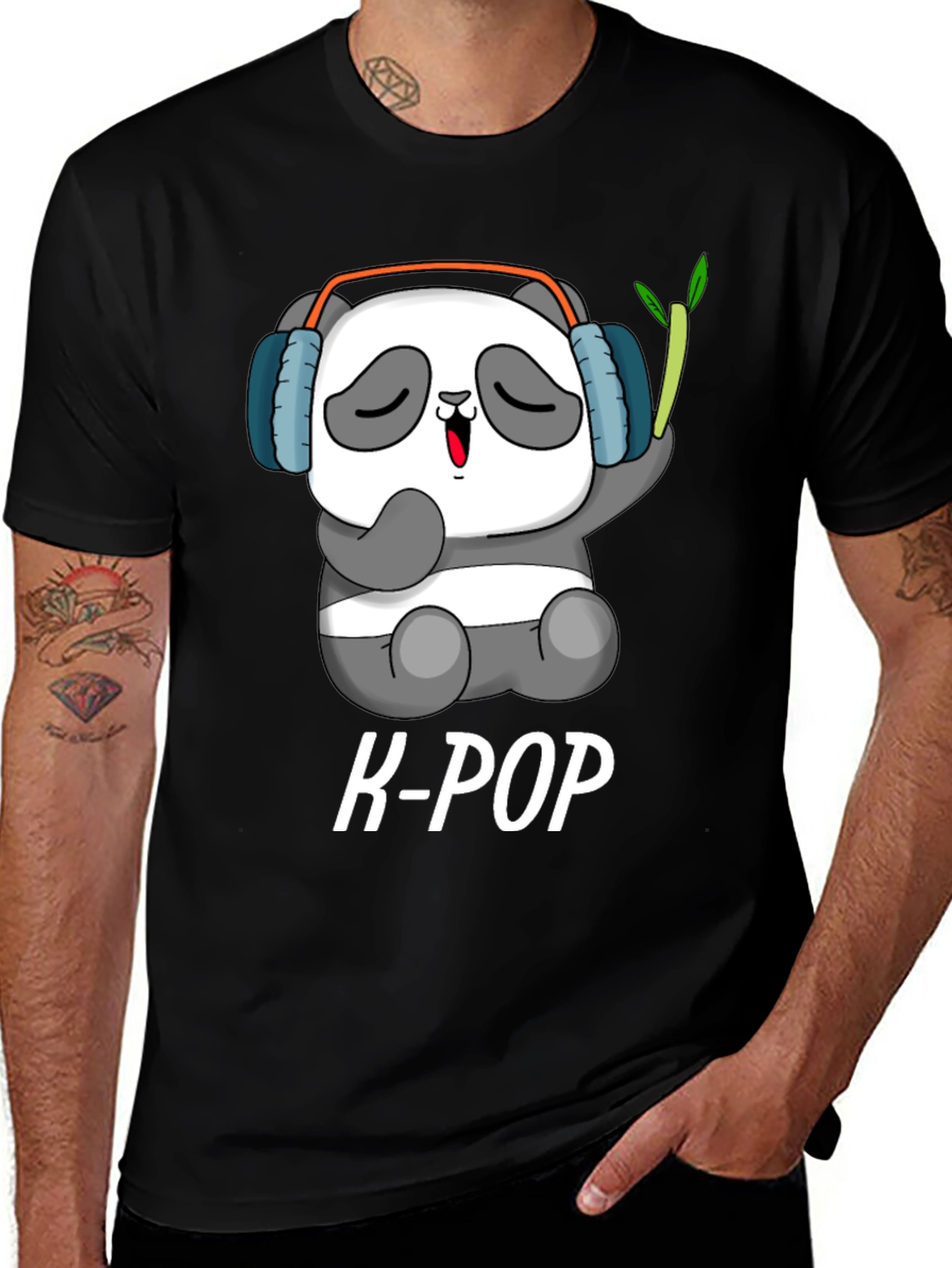 Variant 25 of K-POP Panda T-Shirt: Cute Cartoon Graphic Tee