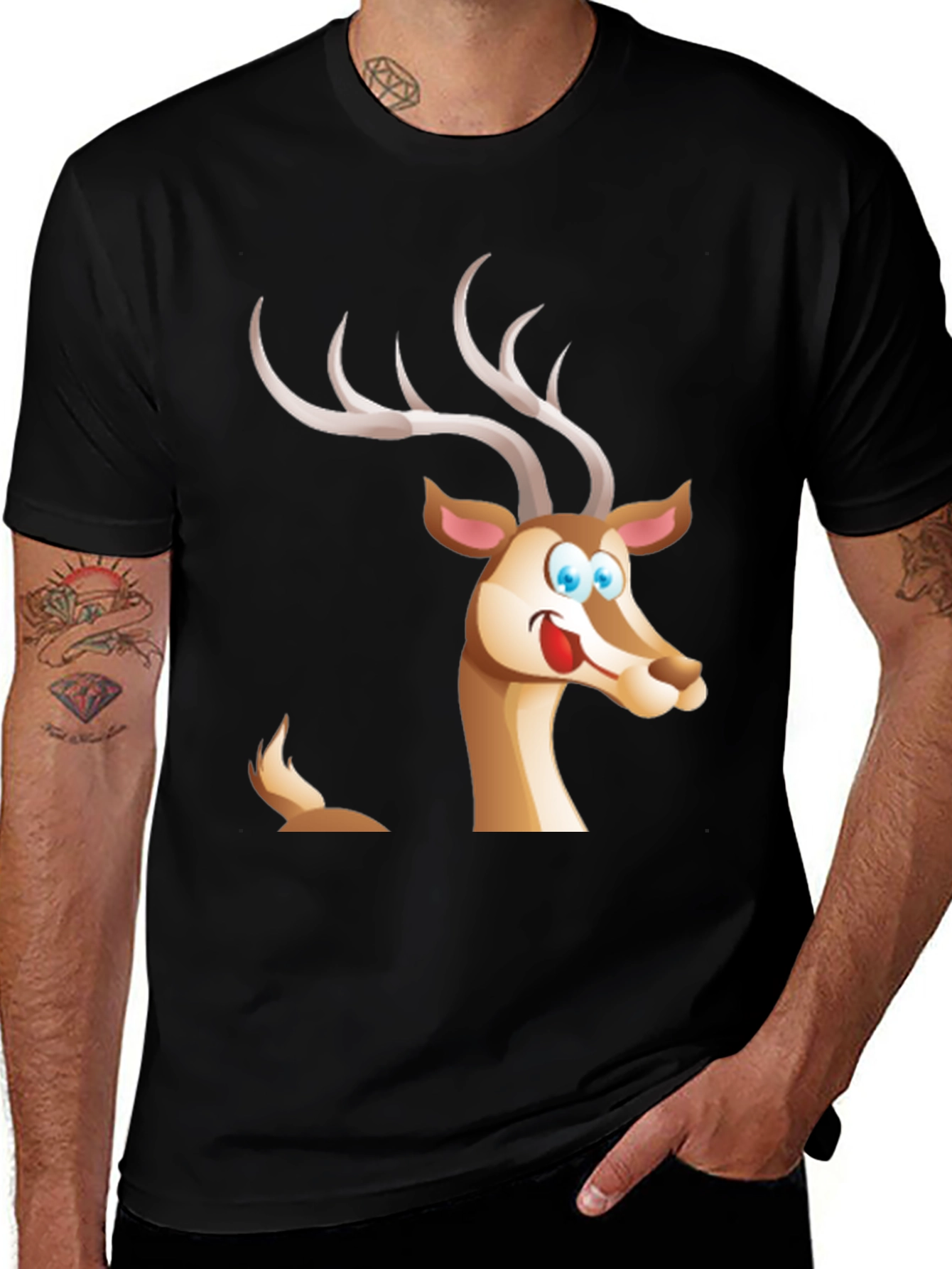 Variant 17 of Cartoon Deer Graphic T-Shirt
