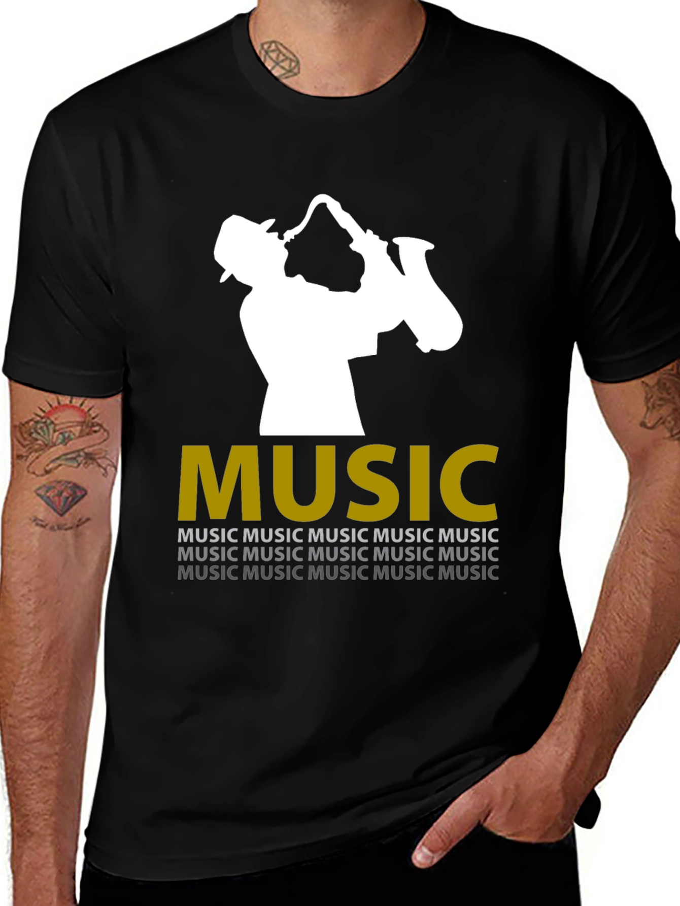 Variant 4 of Jazz Saxophone Player Music T-Shirt