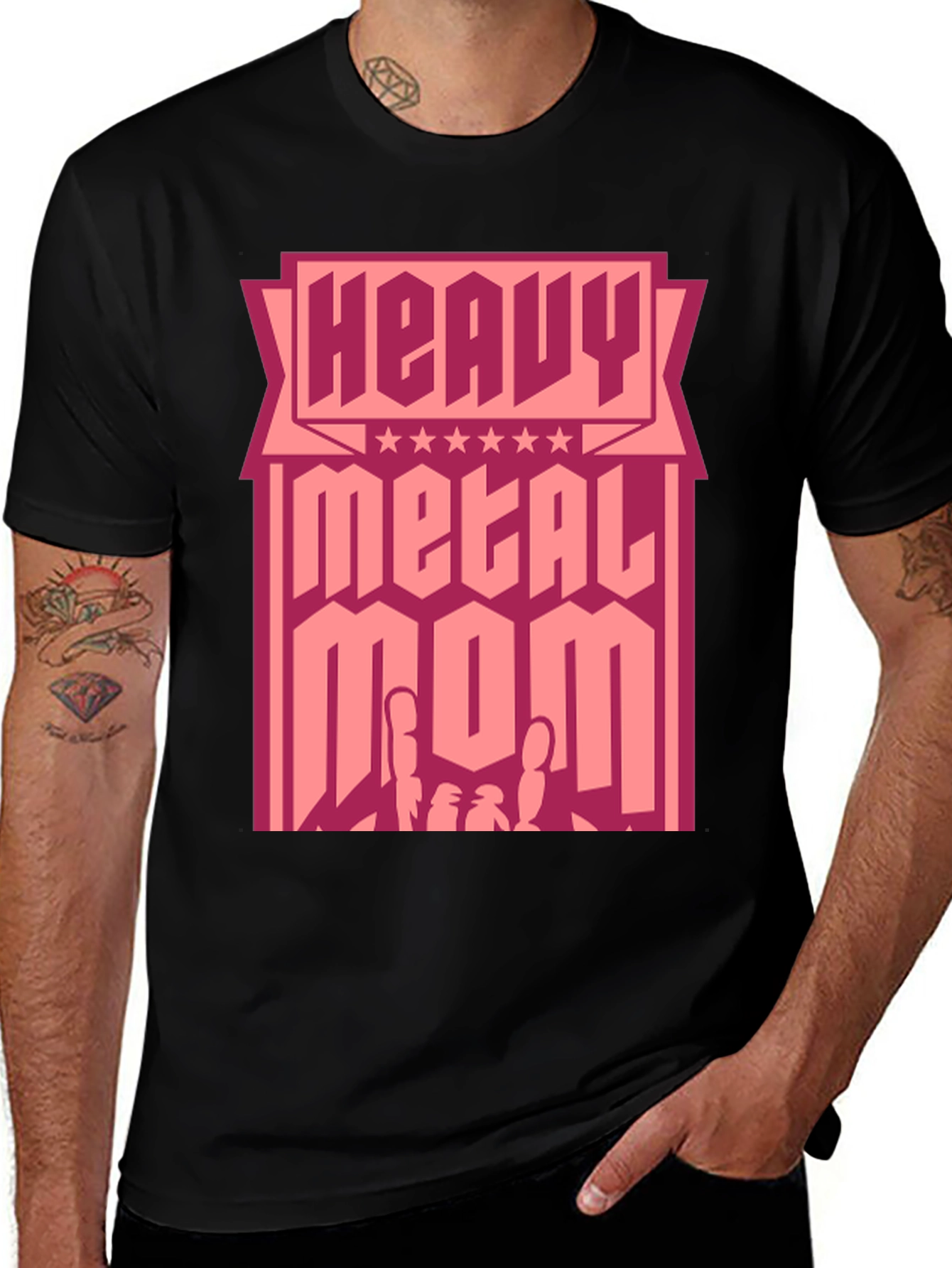 Variant 27 of Heavy Metal Mom Graphic Tee - Rock On!