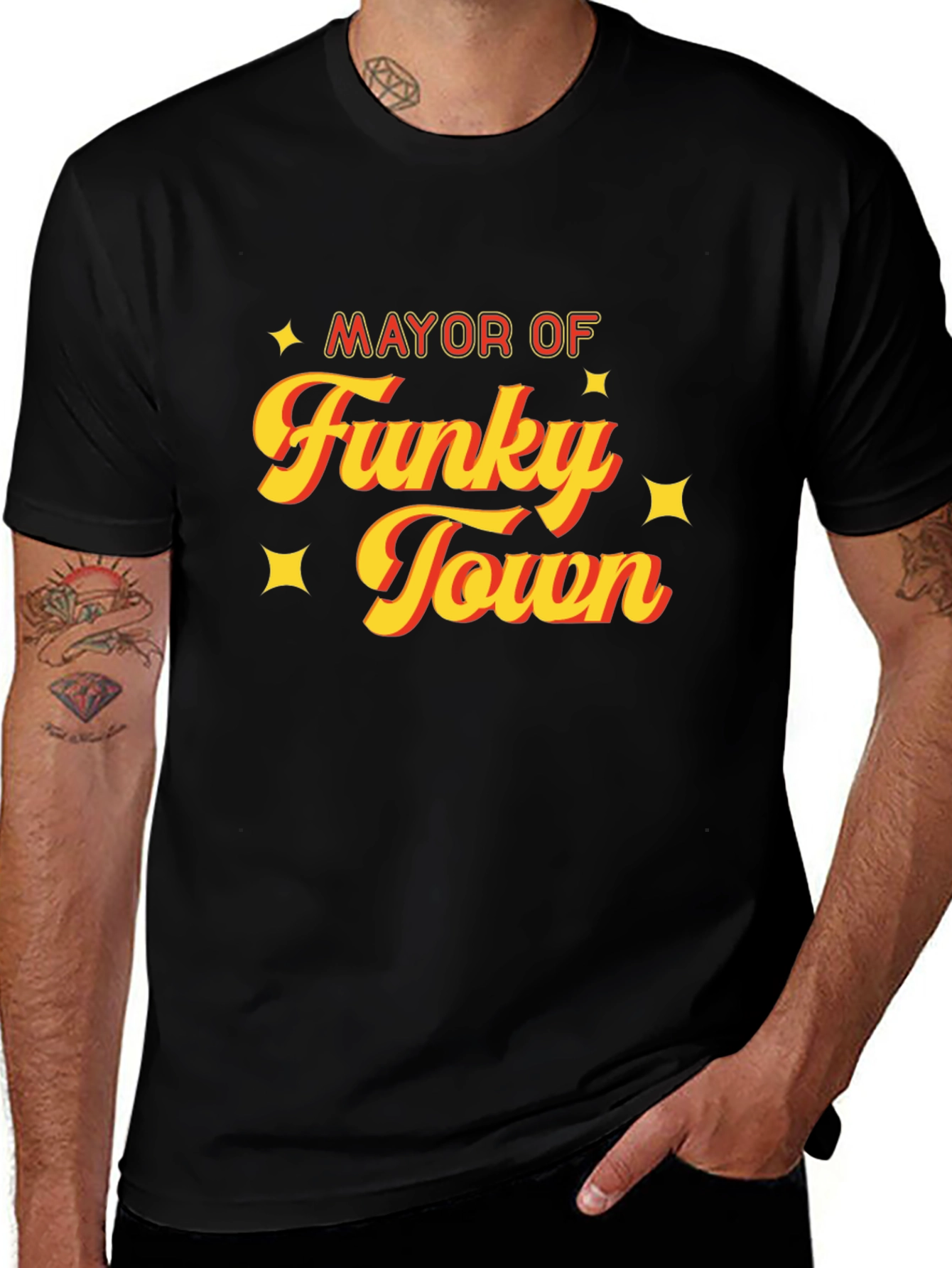 Variant 13 of Mayor of Funky Town Graphic Tee - Black Crew Neck
