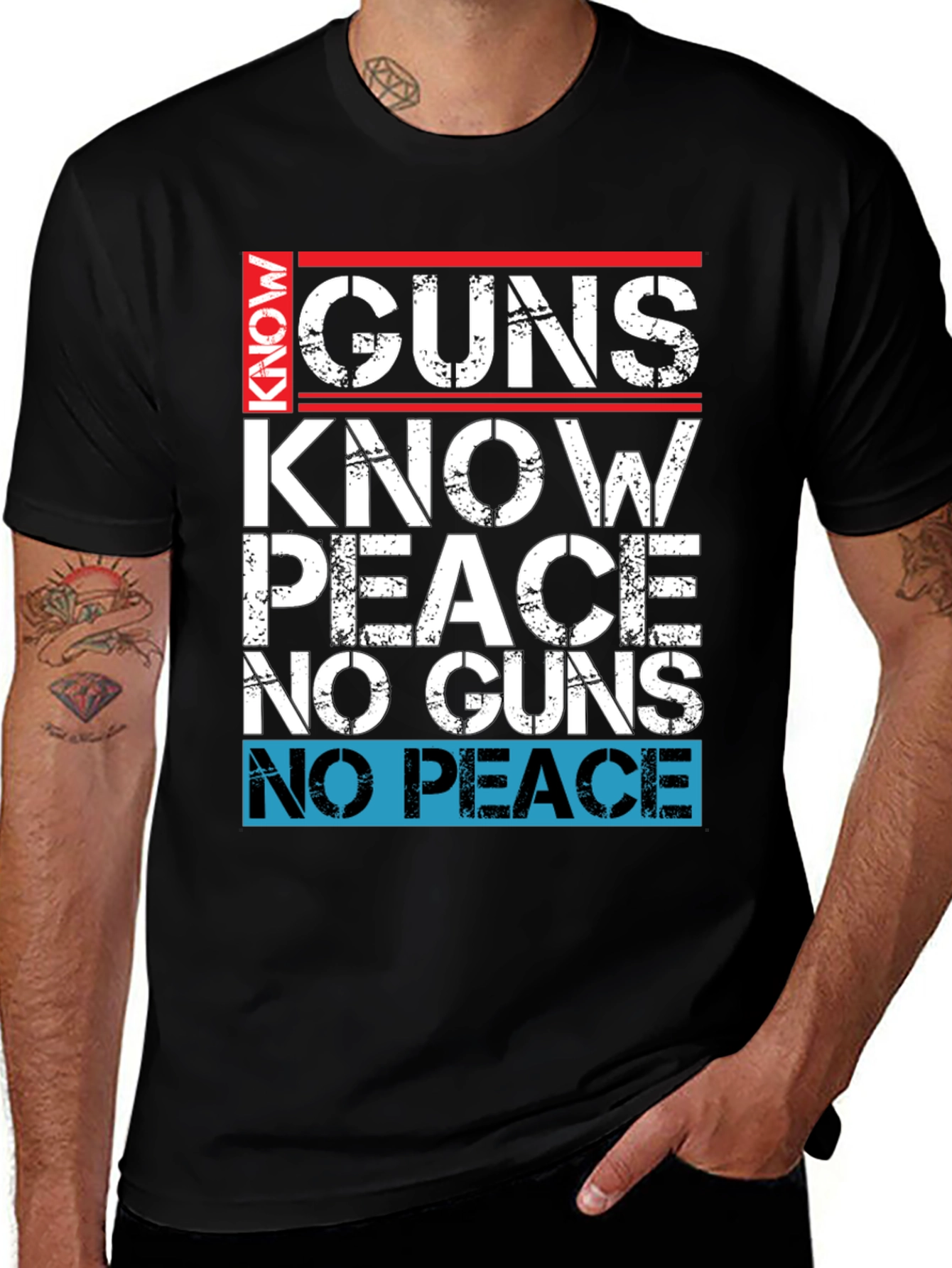 Black Guns Know Peace Men's Graphic T-Shirt main image