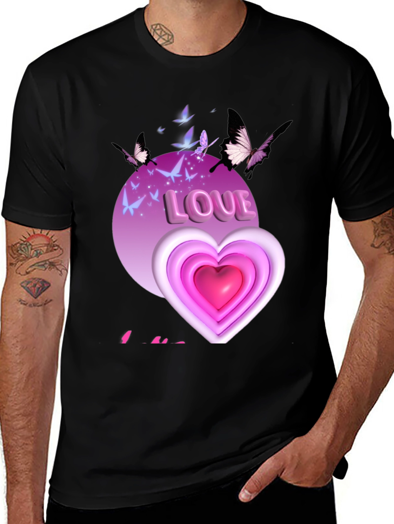 Variant 7 of Love Heart Butterfly Graphic Tee