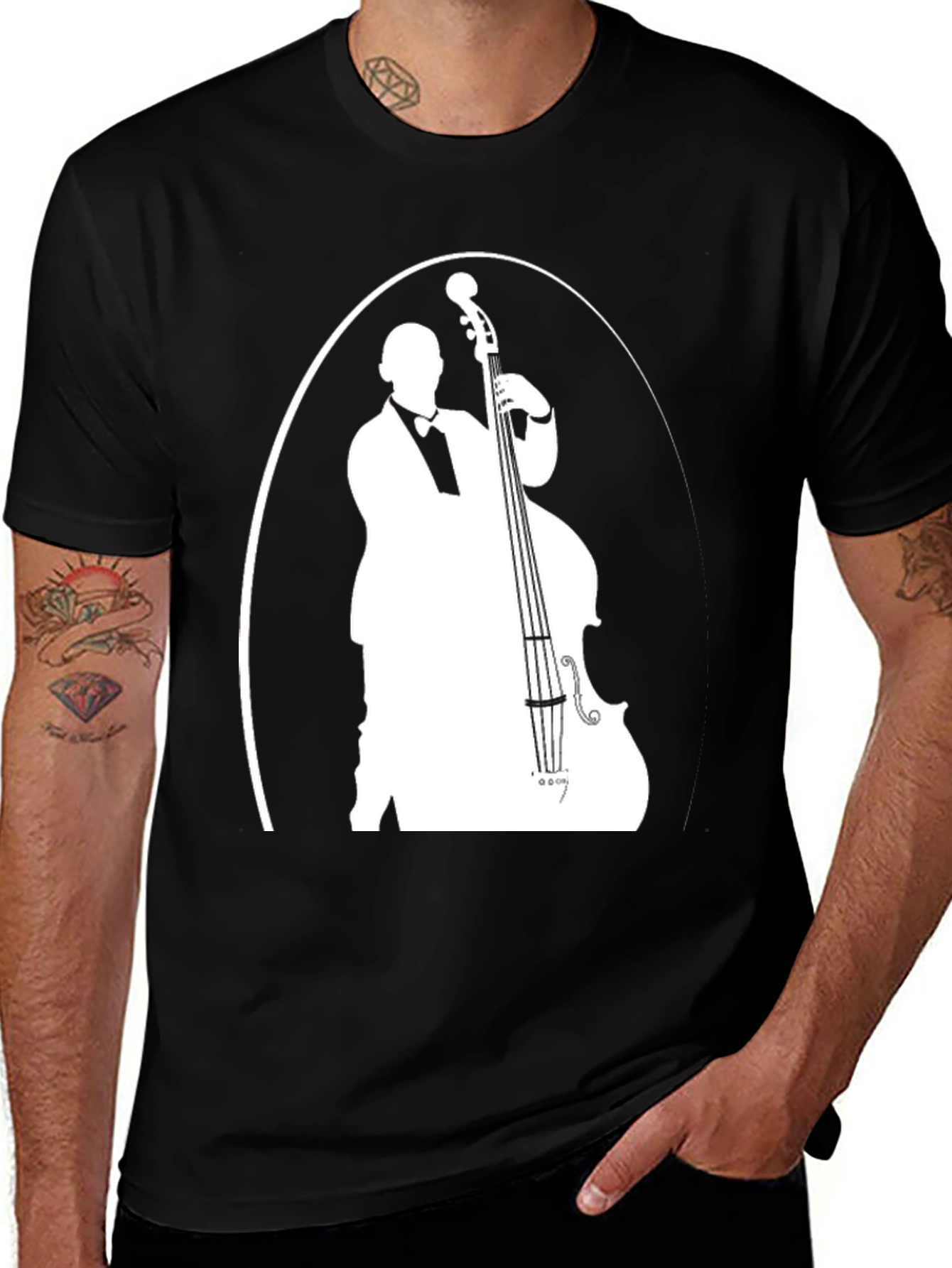 Variant 26 of Bass Player Graphic T-Shirt - Cool Music Tee