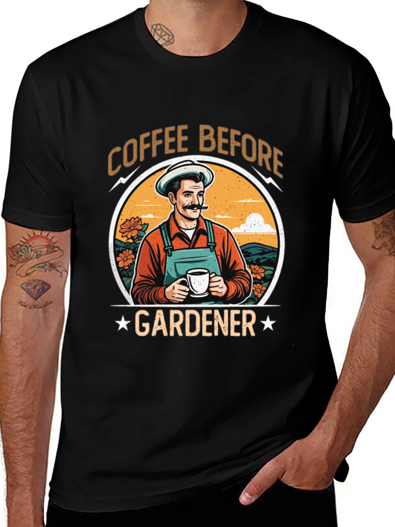 Variant 7 of Coffee Before Gardener Black T-Shirt