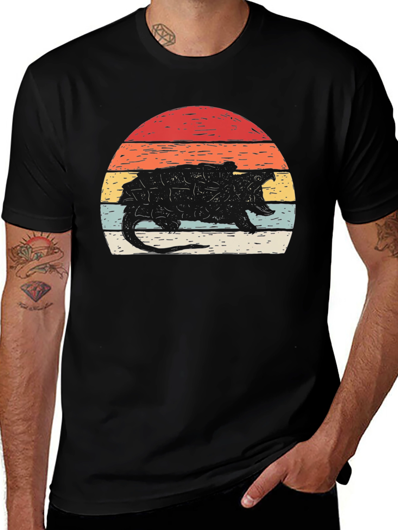 Variant 30 of Vintage Snapping Turtle Sunset T-Shirt