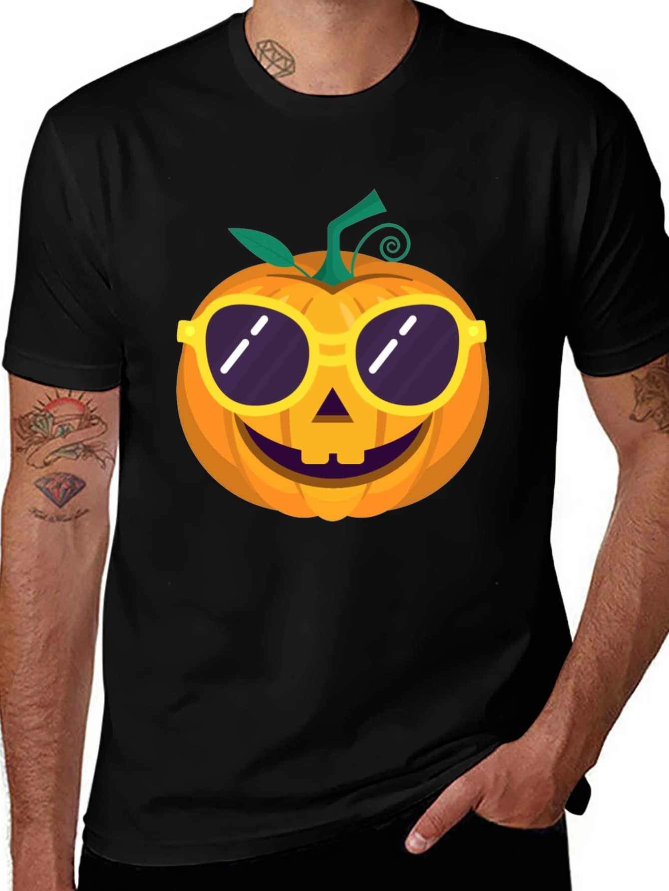 Pumpkin Sunglasses T-Shirt - Halloween Fun!
