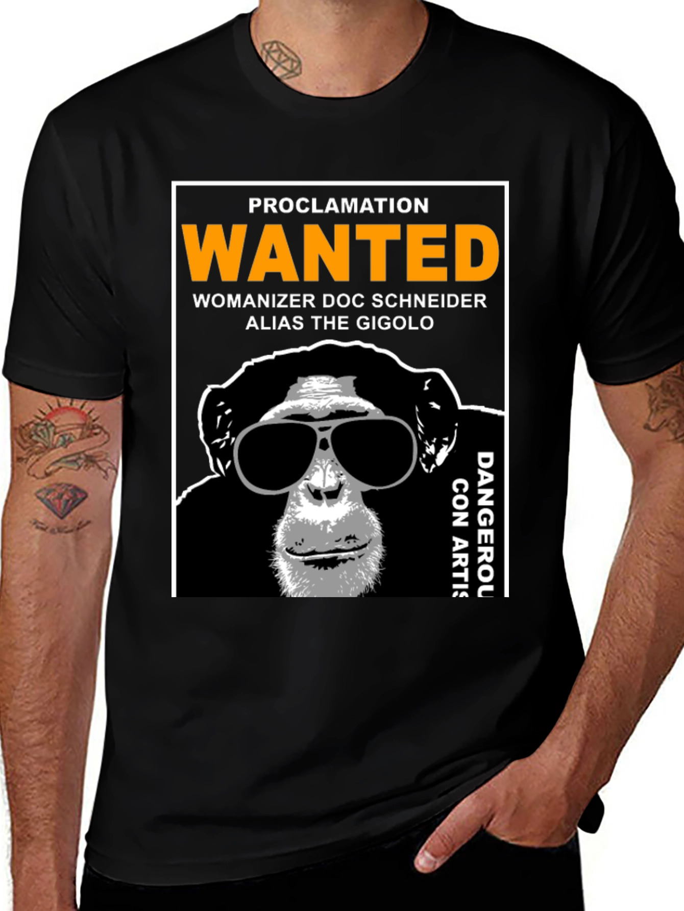 Variant 15 of Wanted Monkey T-Shirt - Funny Primate Novelty Tee