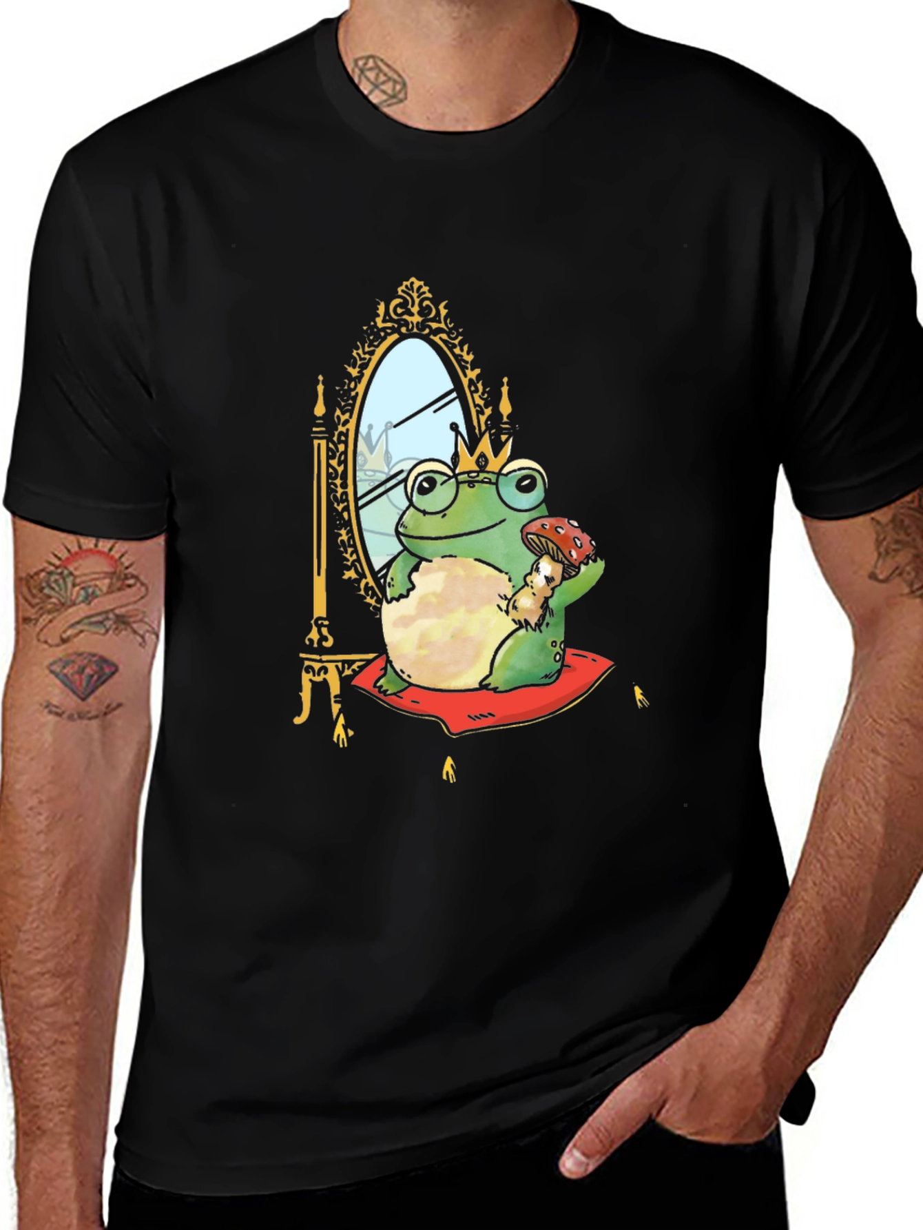 Variant 2 of Frog Prince T-Shirt - Black Cotton Tee