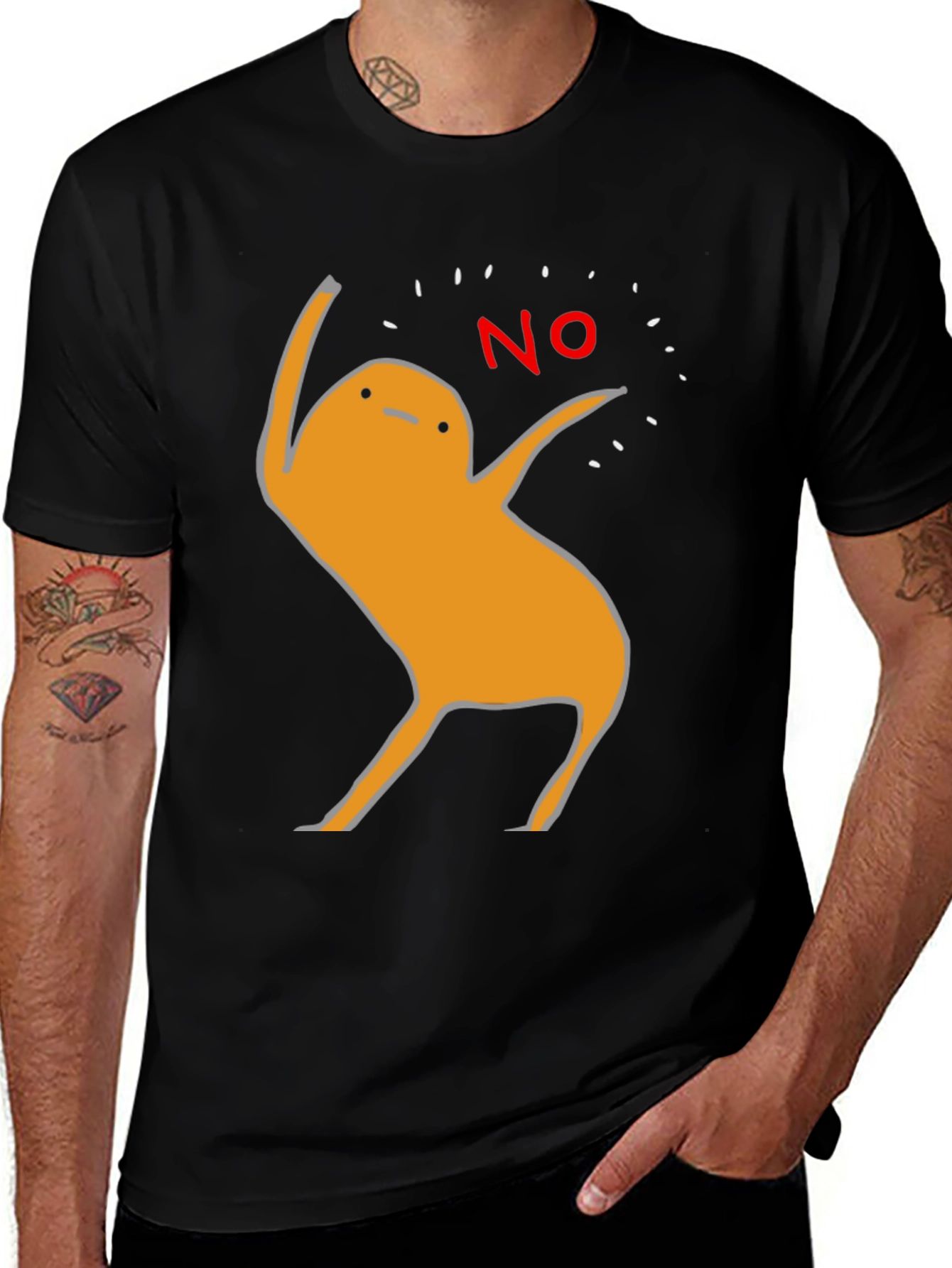Variant 9 of Funny No Potato T-Shirt - Men's Black Graphic Tee